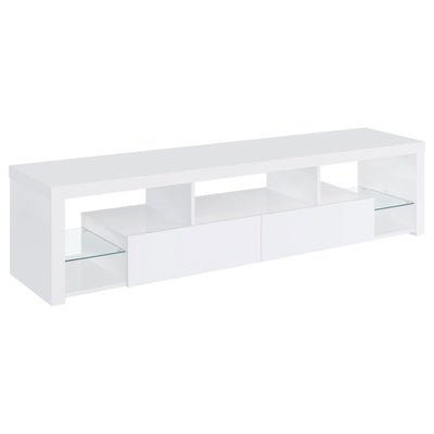  Coaster Furniture Jude 704251 2-Drawer Engineered Wood 71" TV Stand - High Gloss White IMAGE 1