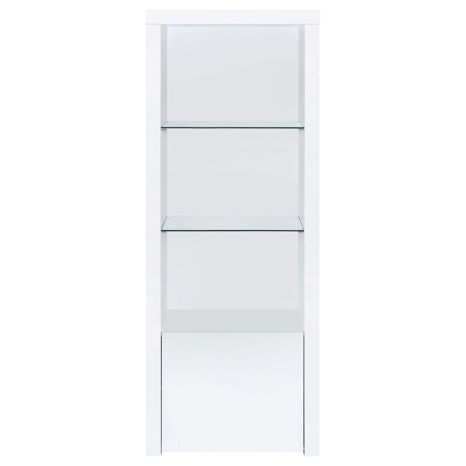  Coaster Furniture Jude 704254 3-shelf Engineered Wood Media Tower - High Gloss White IMAGE 4