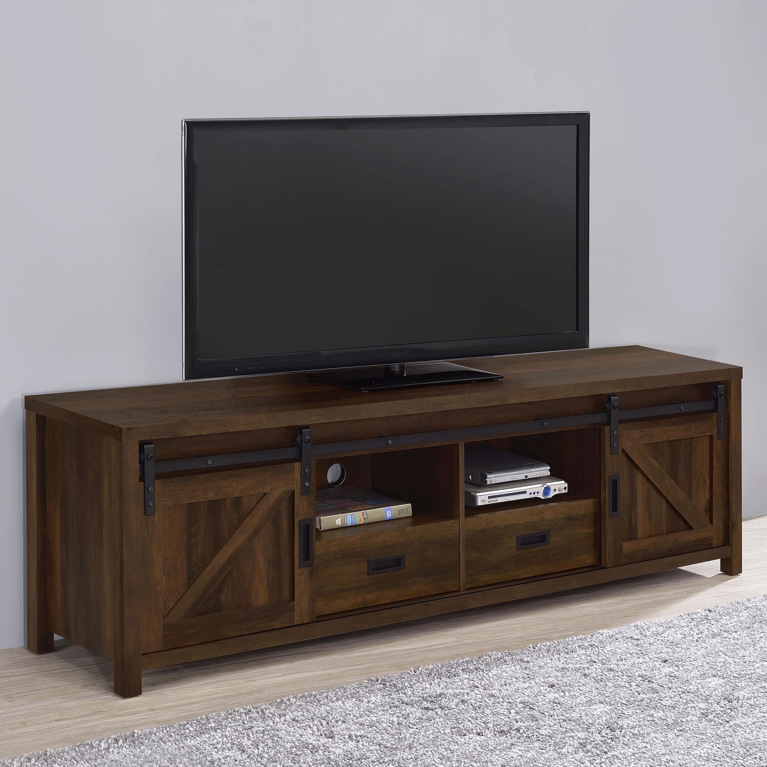  Coaster Furniture Madra 736273 2-door Engineered Wood 79" TV Stand - Dark Pine IMAGE 11