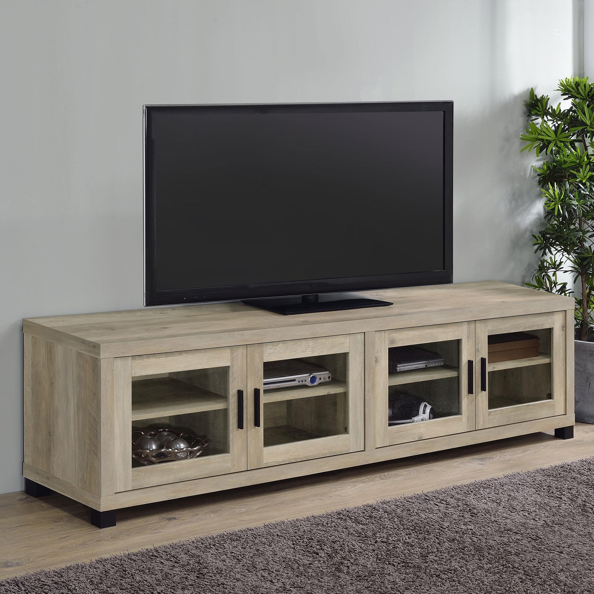  Coaster Furniture Sachin 736283 4-door Engineered Wood 79" TV Stand - Distressed Pine IMAGE 9
