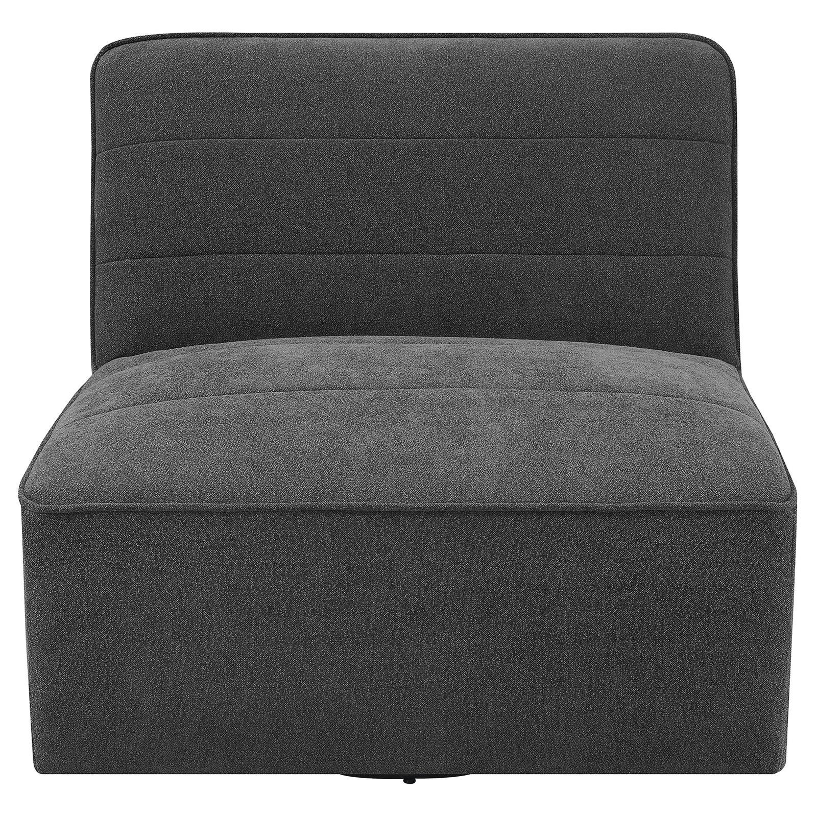  Coaster Furniture Cobie 905713 Upholstered Armless Swivel Chair - Dark Charcoal IMAGE 3