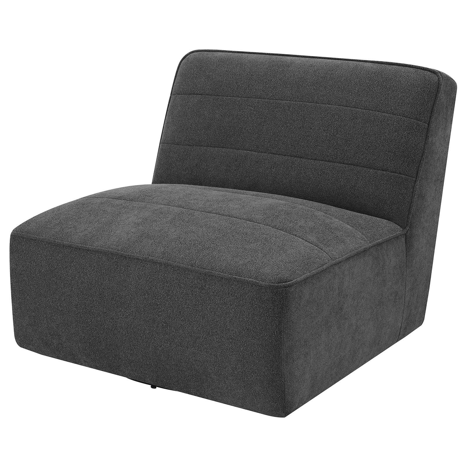  Coaster Furniture Cobie 905713 Upholstered Armless Swivel Chair - Dark Charcoal IMAGE 4