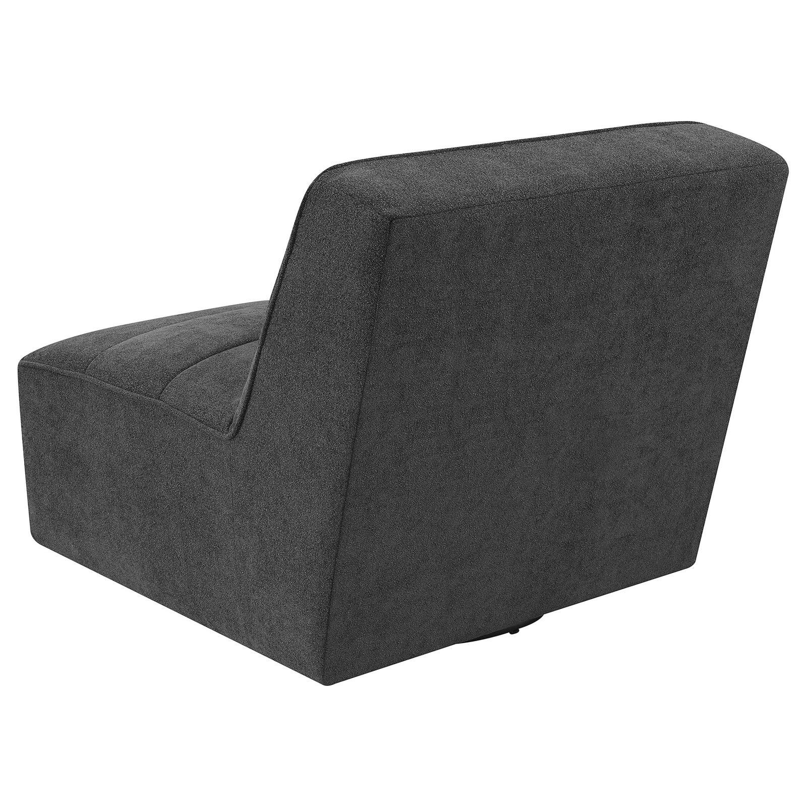  Coaster Furniture Cobie 905713 Upholstered Armless Swivel Chair - Dark Charcoal IMAGE 6