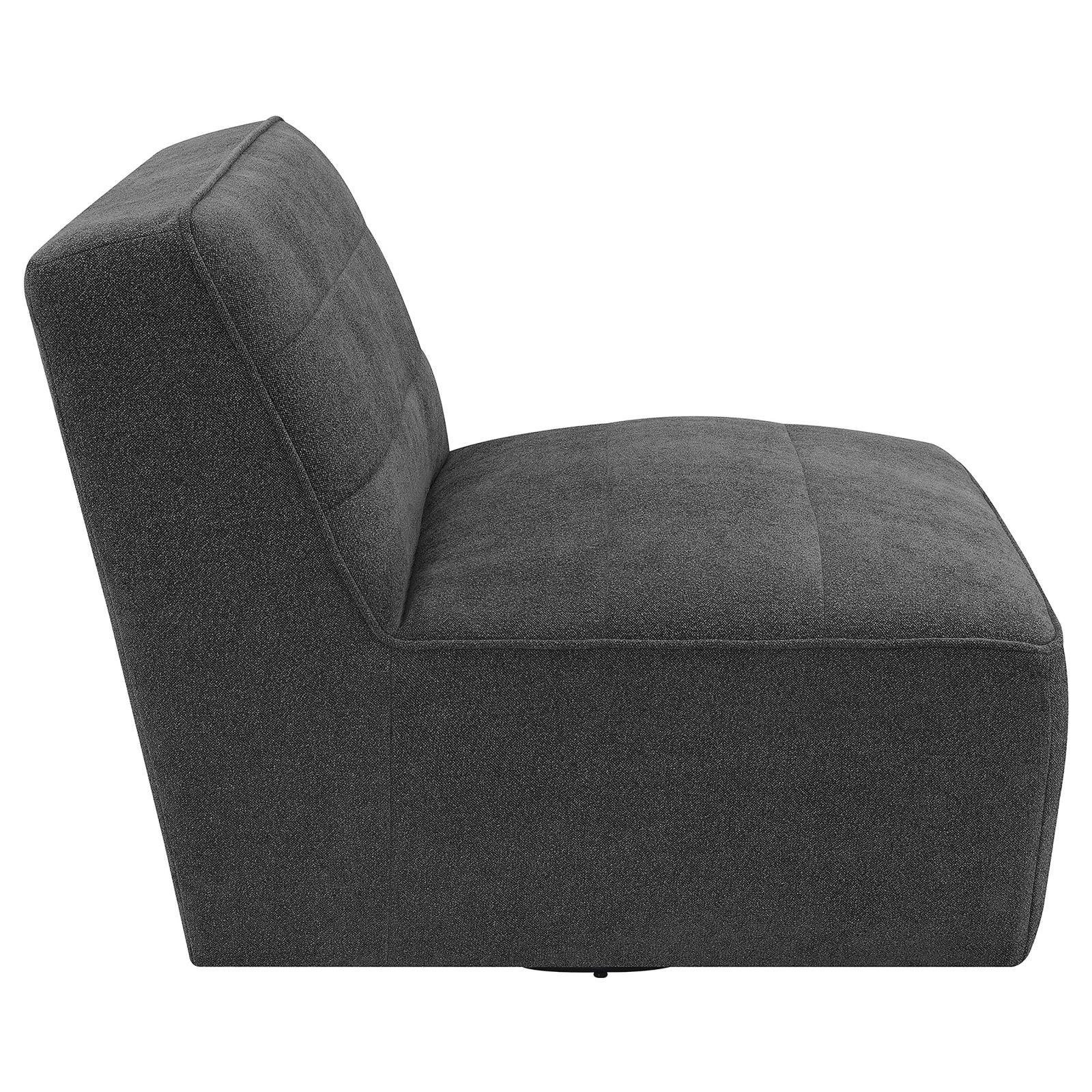  Coaster Furniture Cobie 905713 Upholstered Armless Swivel Chair - Dark Charcoal IMAGE 8