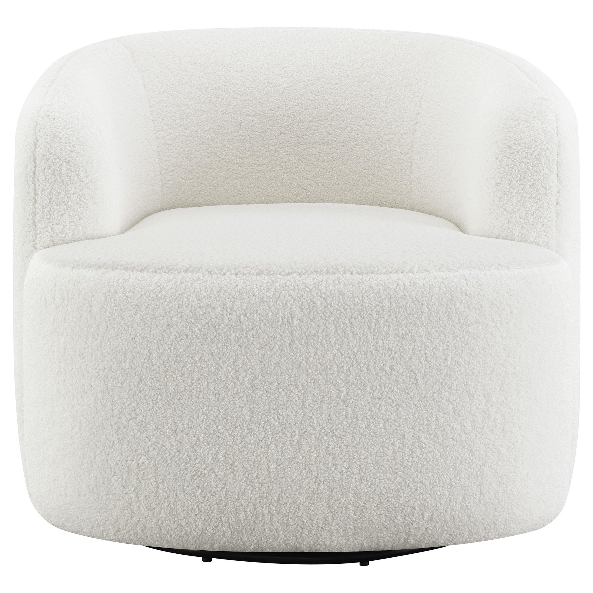 Coaster Furniture Hudson 905726 Faux Sheepskin Upholstered Swivel Chair - Natural IMAGE 2