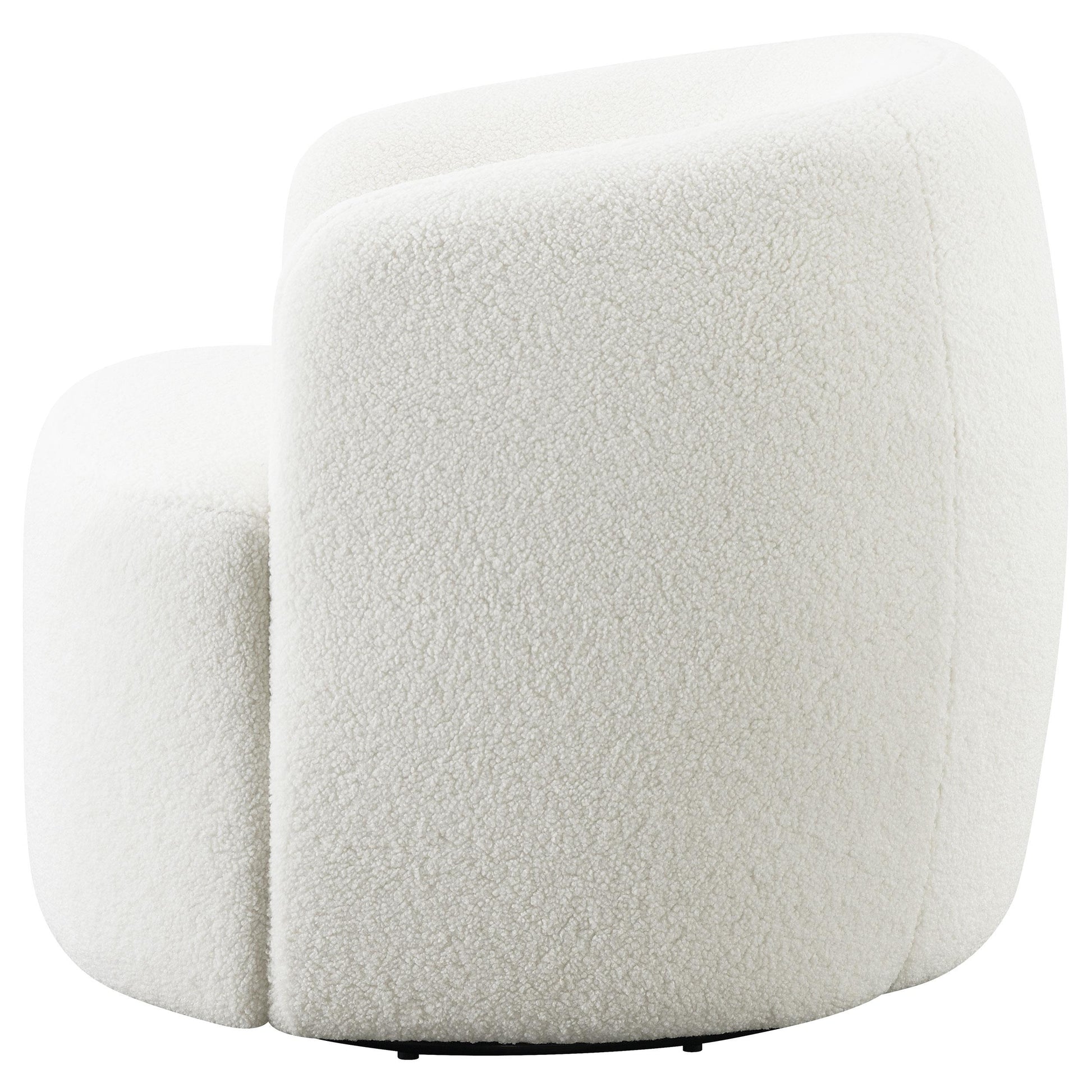  Coaster Furniture Hudson 905726 Faux Sheepskin Upholstered Swivel Chair - Natural IMAGE 4