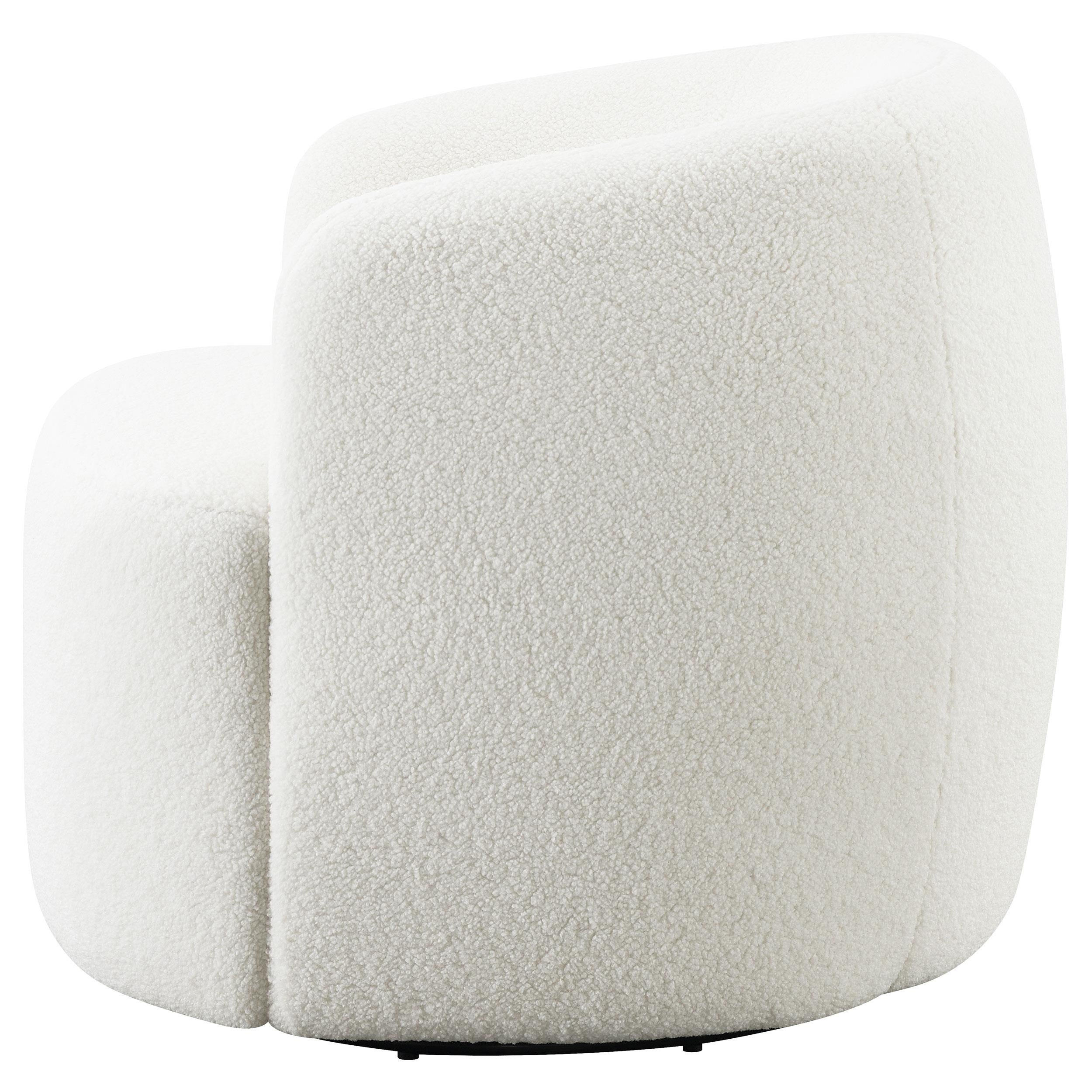  Coaster Furniture Hudson 905726 Faux Sheepskin Upholstered Swivel Chair - Natural IMAGE 4