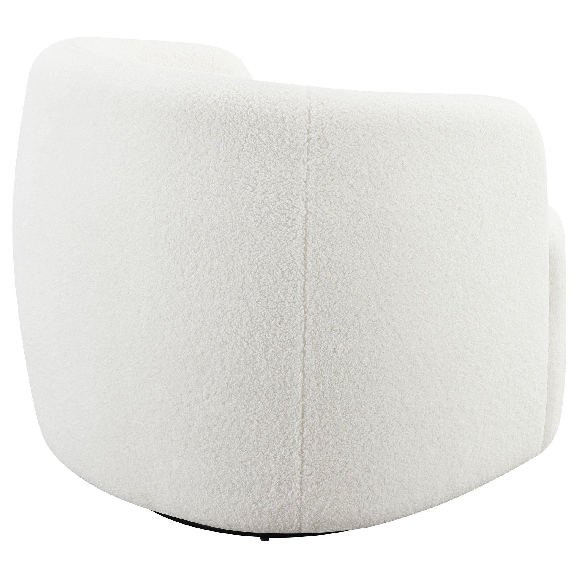  Coaster Furniture Hudson 905726 Faux Sheepskin Upholstered Swivel Chair - Natural IMAGE 6