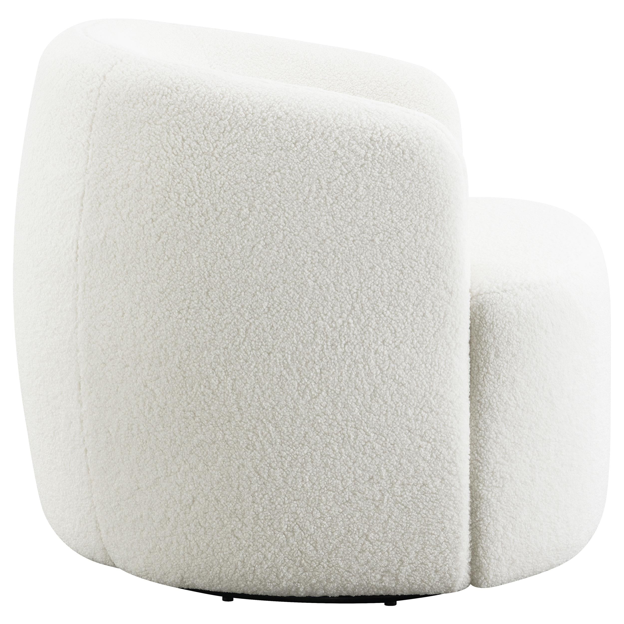  Coaster Furniture Hudson 905726 Faux Sheepskin Upholstered Swivel Chair - Natural IMAGE 7