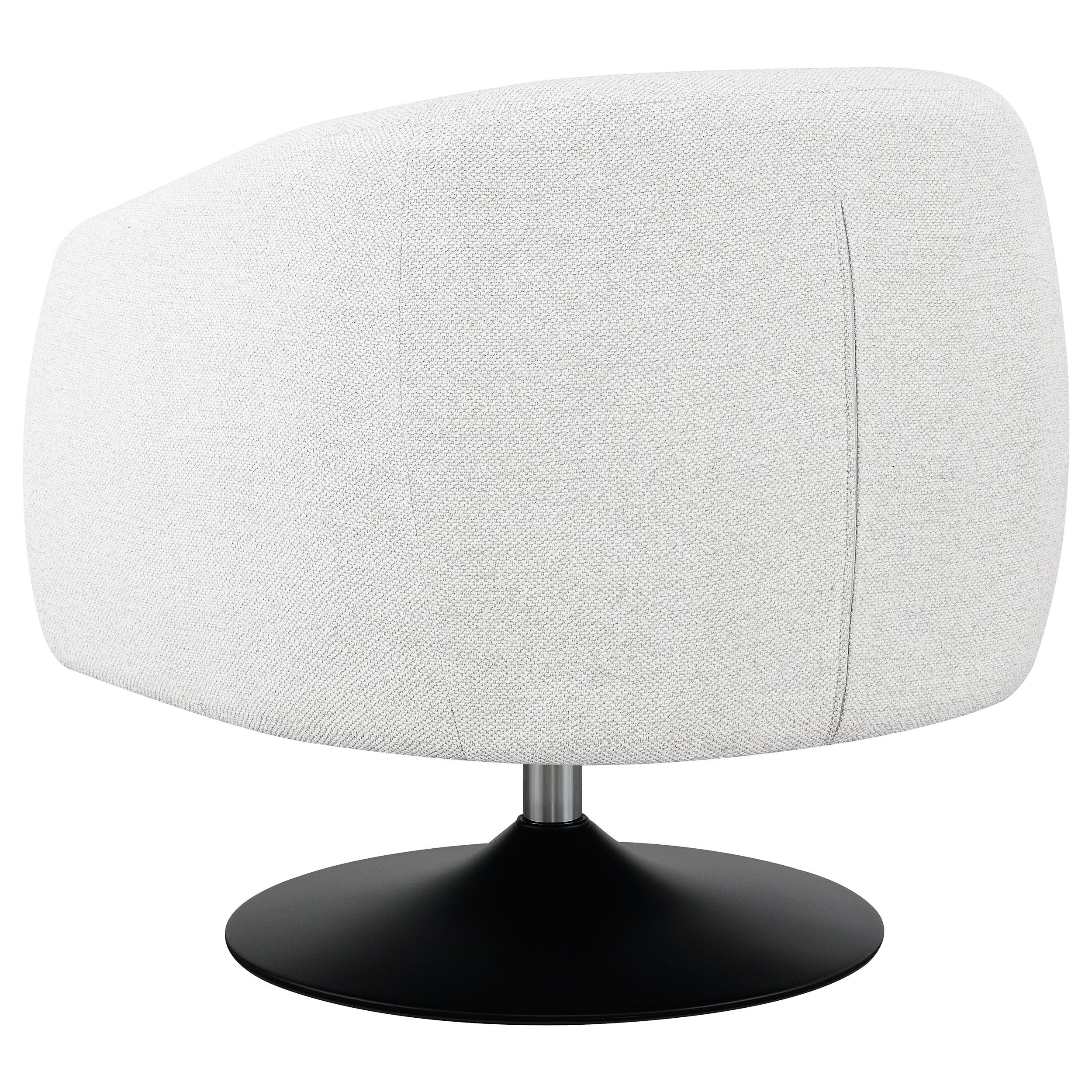  Coaster Furniture Dave 905739 Upholstered Barrel Back Swivel Club Chair - Beige IMAGE 5