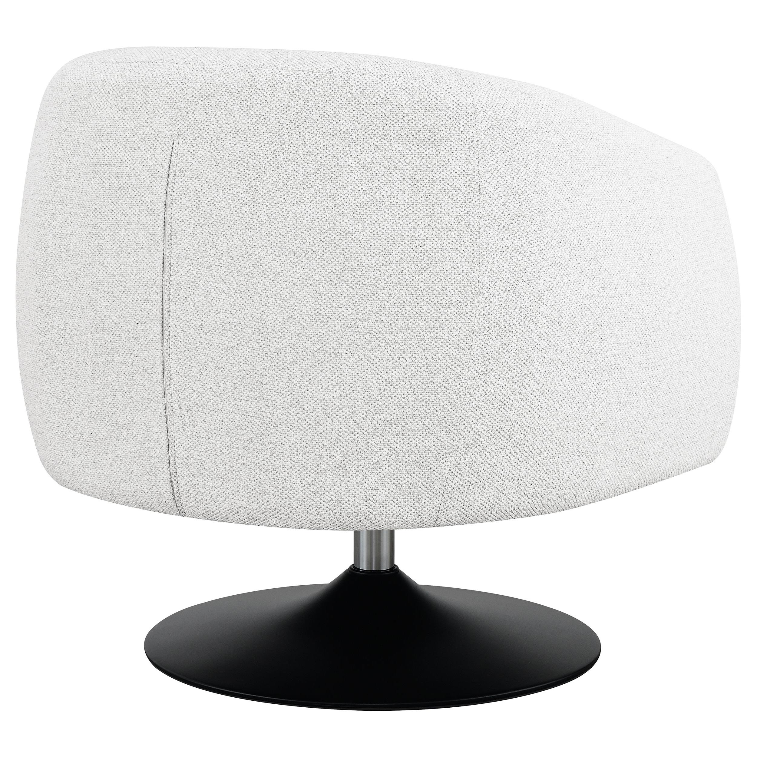  Coaster Furniture Dave 905739 Upholstered Barrel Back Swivel Club Chair - Beige IMAGE 6