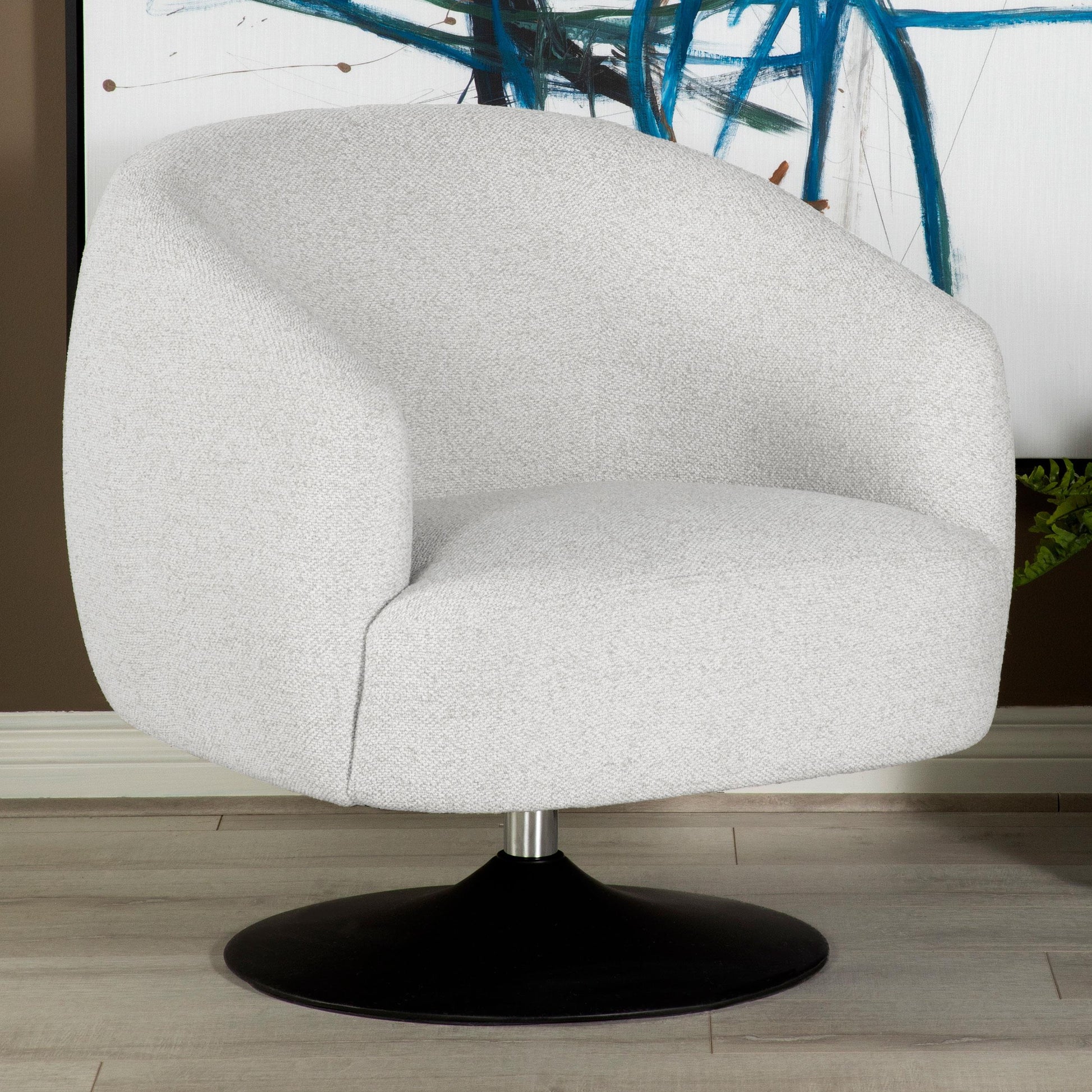  Coaster Furniture Dave 905739 Upholstered Barrel Back Swivel Club Chair - Beige IMAGE 8