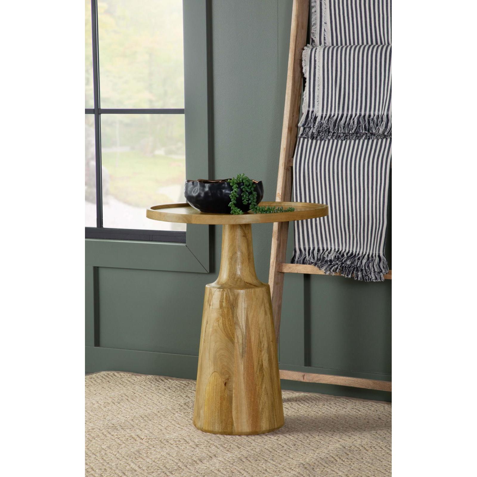  Coaster Furniture Ixia 915105 Round Solid Mango Wood Accent Side Table - Natural IMAGE 2