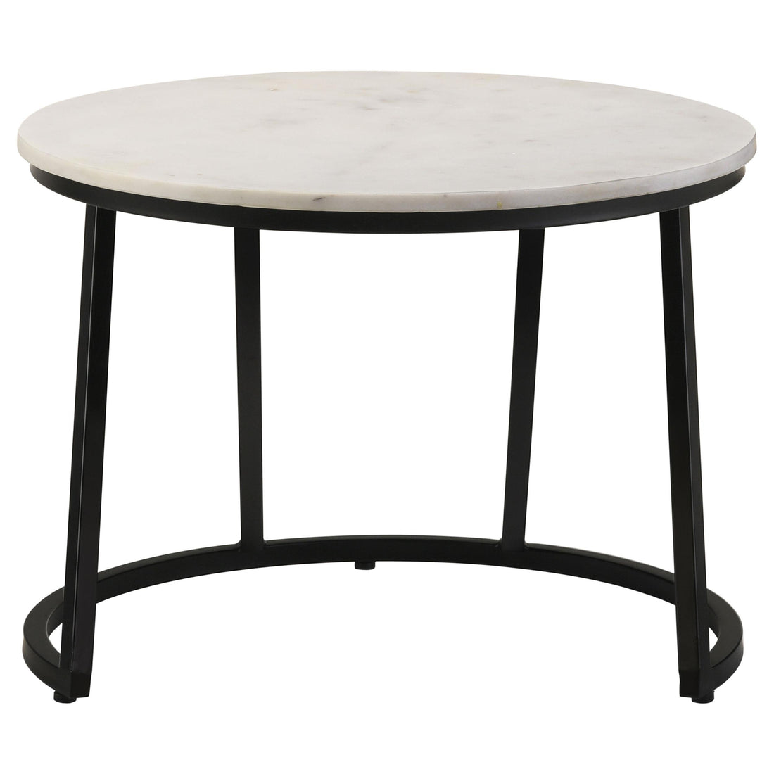  Coaster Furniture Miguel 931227 Round Marble Top Coffee Table - White and Black IMAGE 1