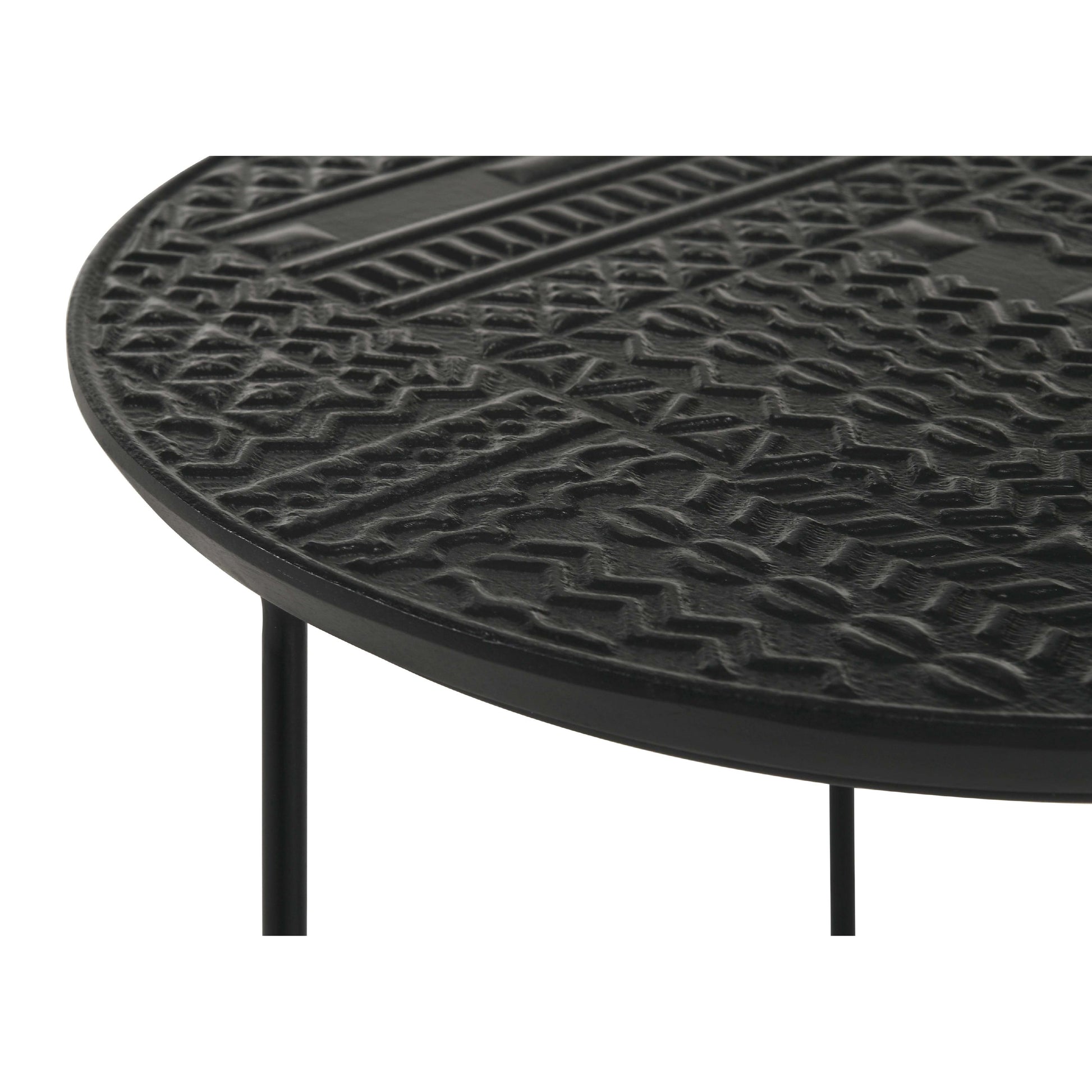  Coaster Furniture Loannis 935842 2-piece Round Mango Wood Nesting Table - Matte Black IMAGE 9
