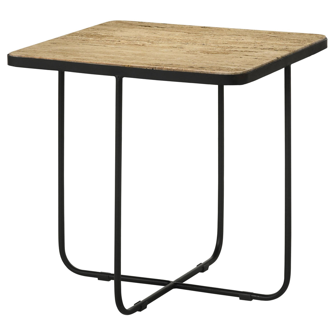  Coaster Furniture Elyna 935855 Square Stone Top Accent Side Table - Beige IMAGE 1