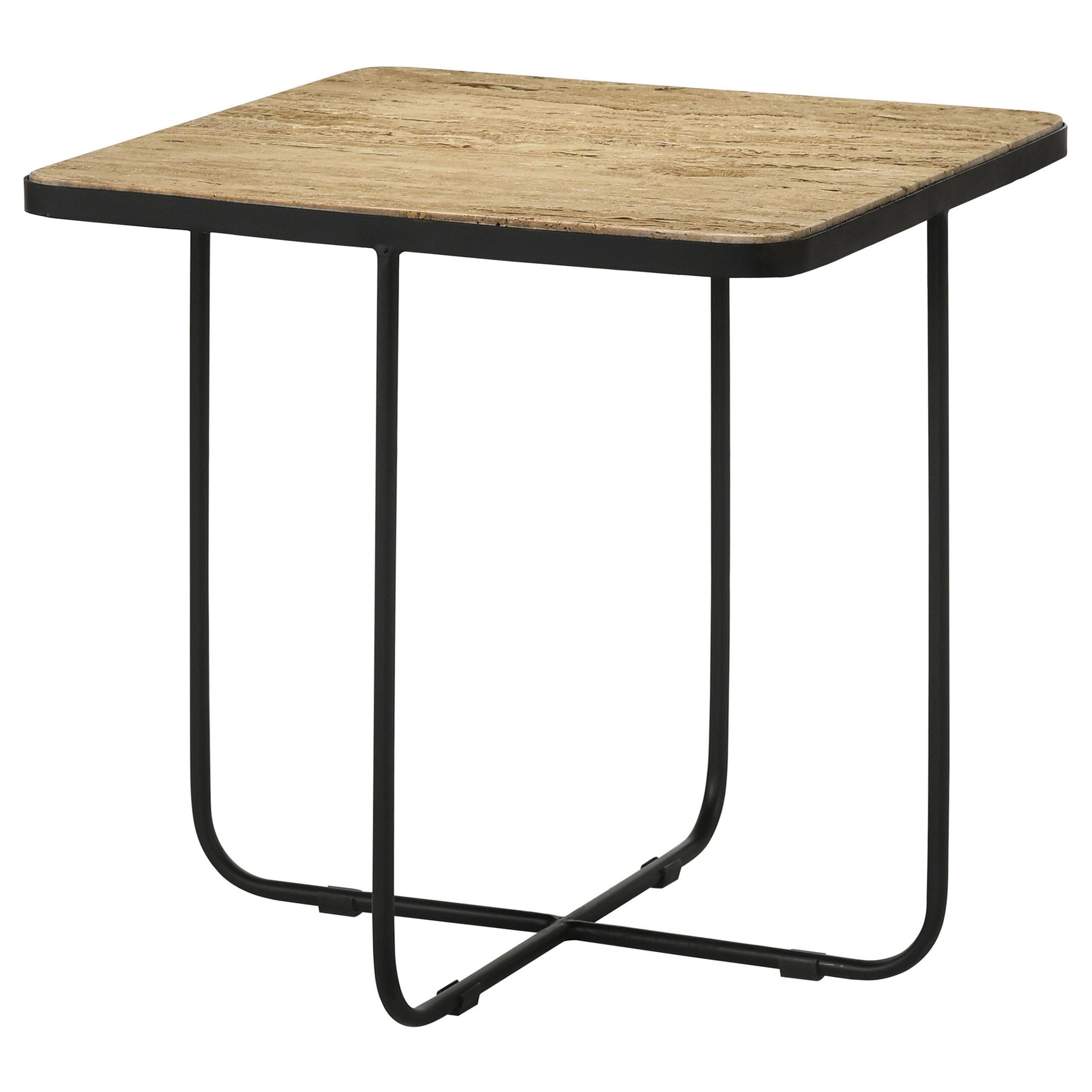  Coaster Furniture Elyna 935855 Square Stone Top Accent Side Table - Beige IMAGE 2