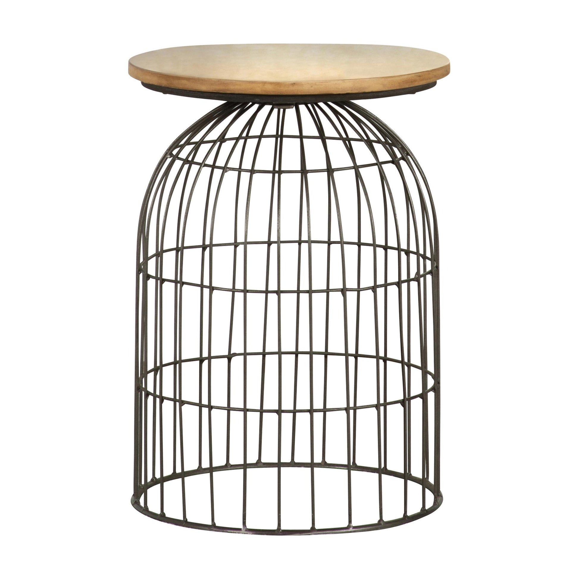  Coaster Furniture Bernardo 935860 Round Wire Frame Side Table - Natural and Gunmetal IMAGE 1
