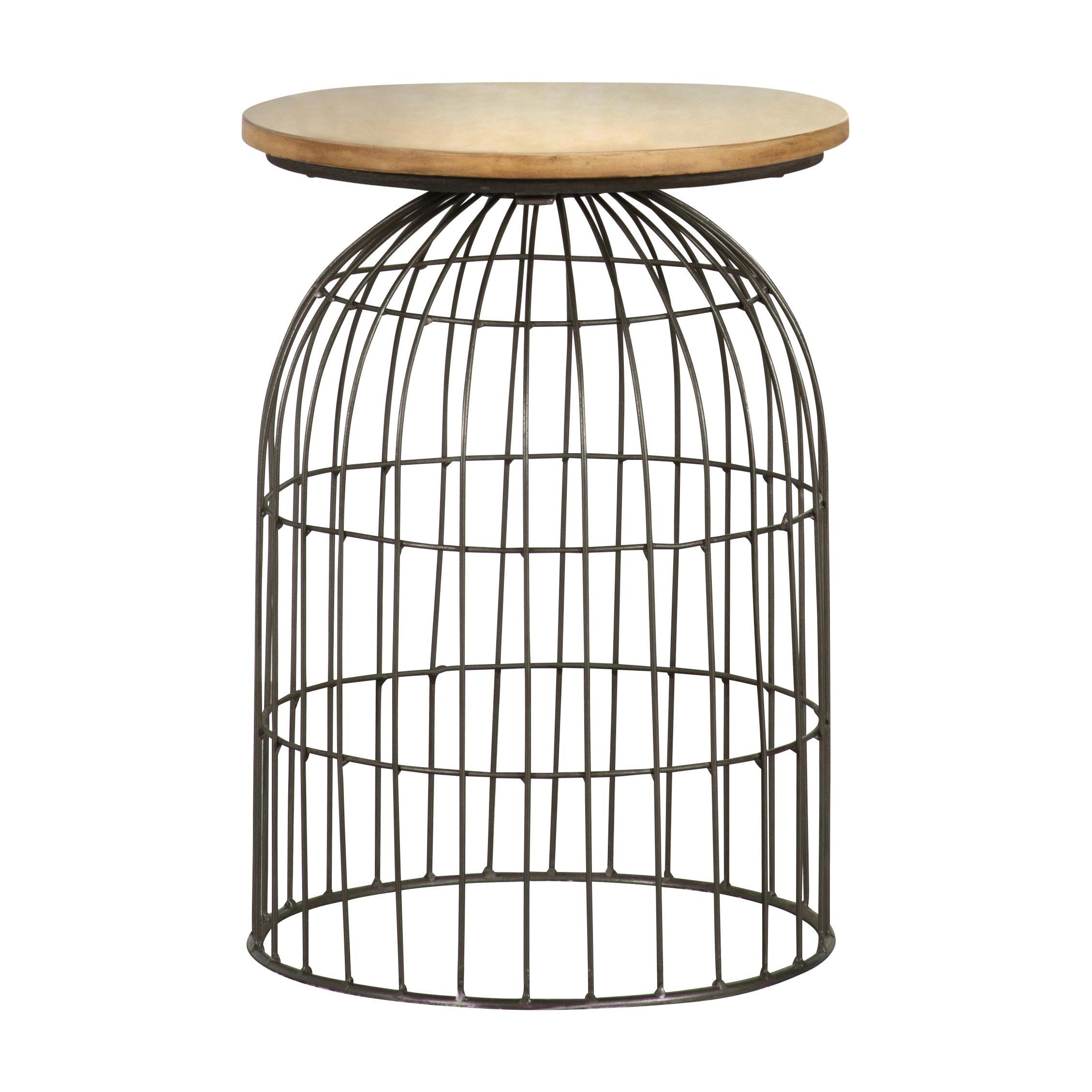  Coaster Furniture Bernardo 935860 Round Wire Frame Side Table - Natural and Gunmetal IMAGE 1