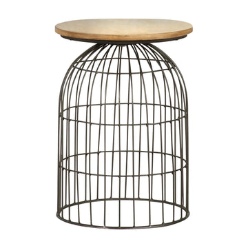  Coaster Furniture Bernardo 935860 Round Wire Frame Side Table - Natural and Gunmetal IMAGE 1