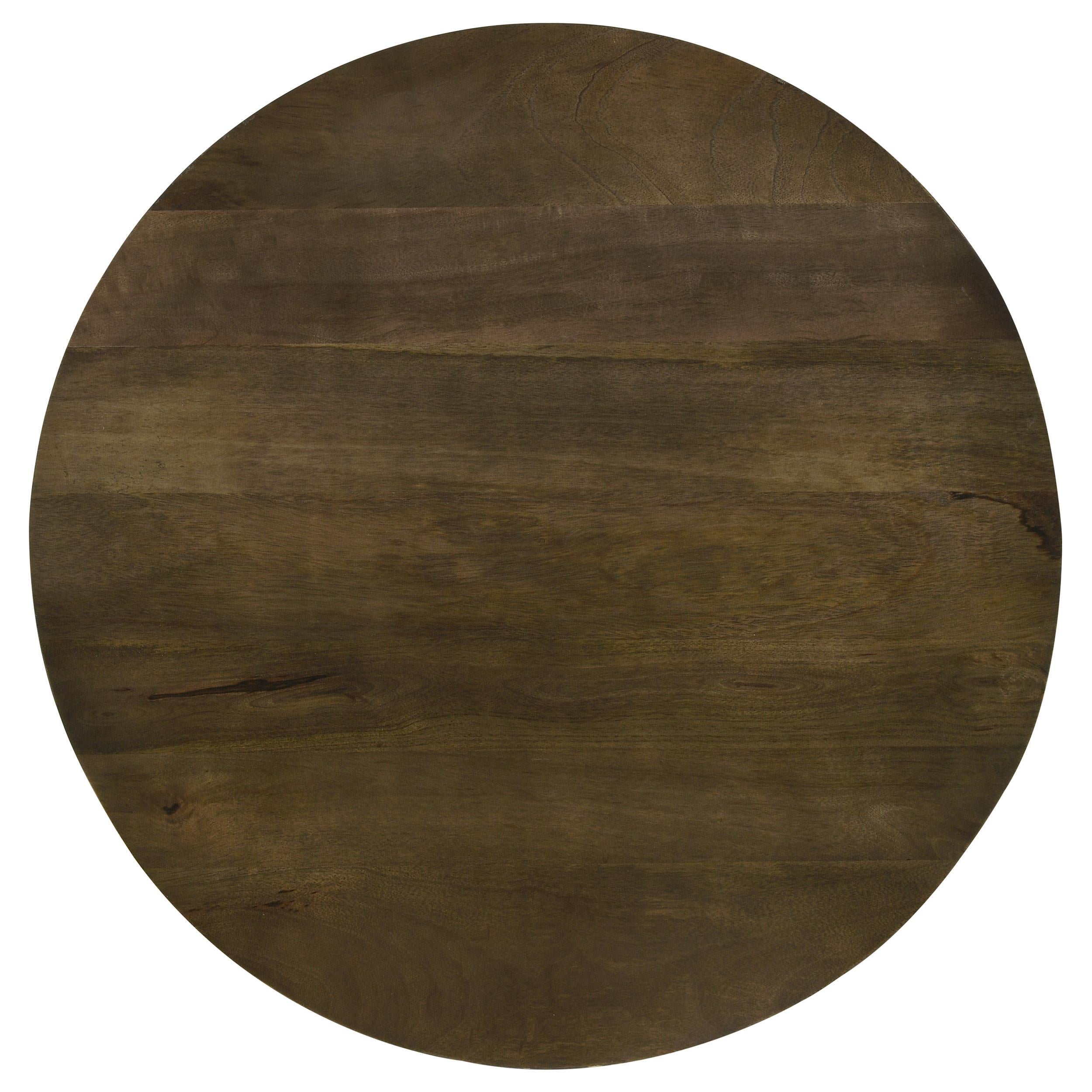  Coaster Furniture Yaritza 935995 Round Mango Wood Coffee Table - Natural and Gunmetal IMAGE 4