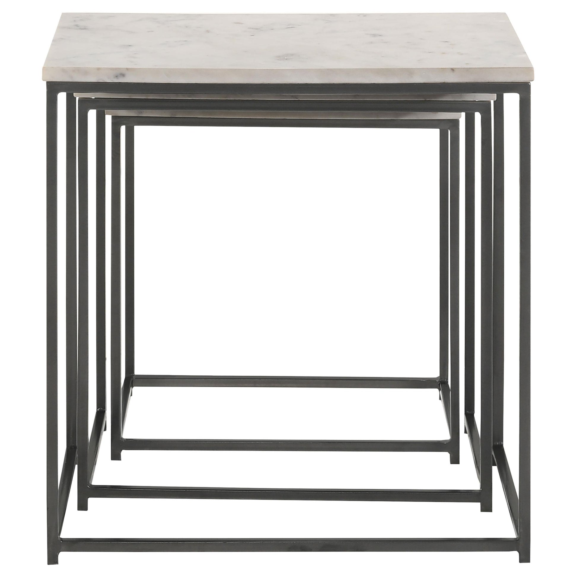  Coaster Furniture Medora 936016 3-piece Marble Top Nesting Table Set - White IMAGE 6