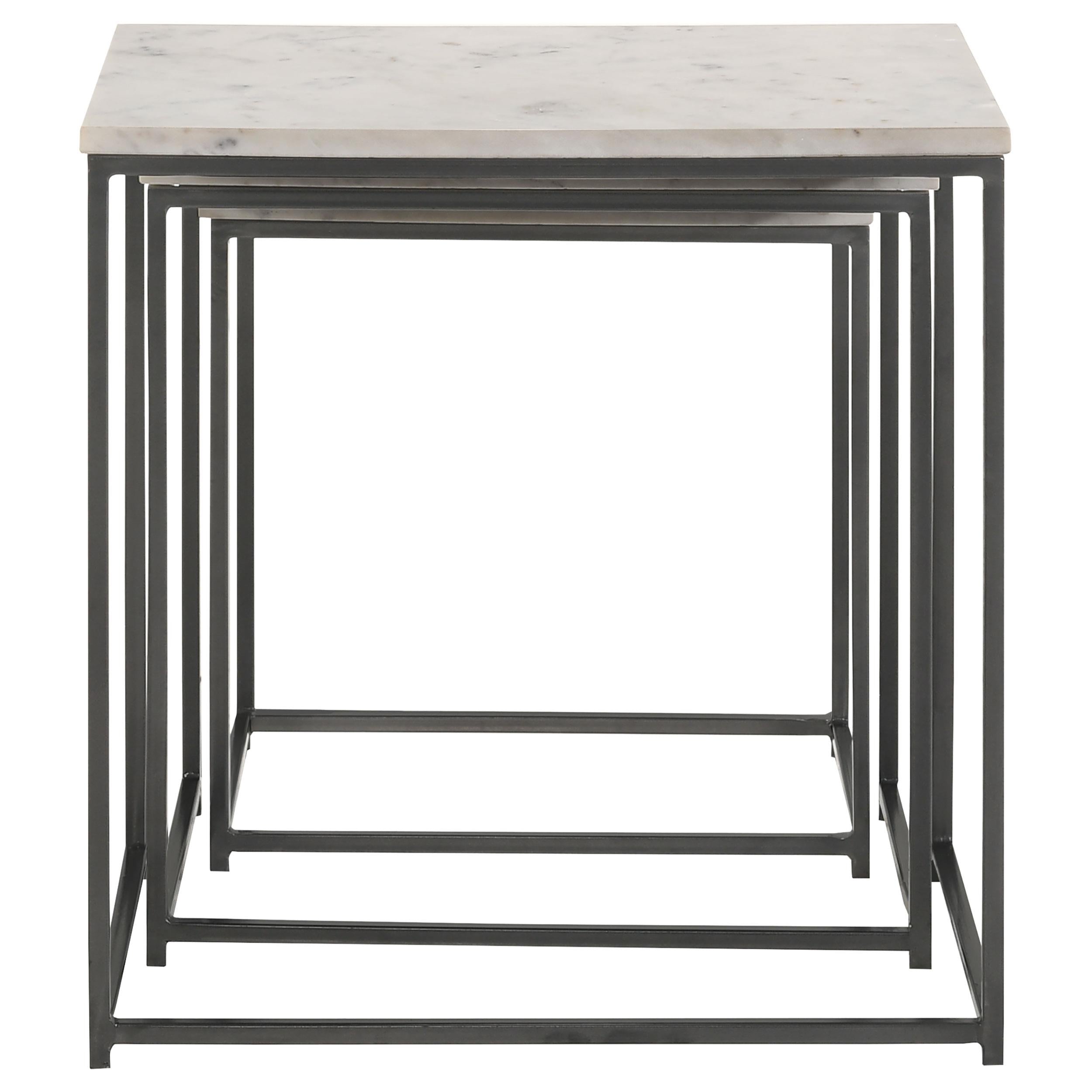  Coaster Furniture Medora 936016 3-piece Marble Top Nesting Table Set - White IMAGE 6