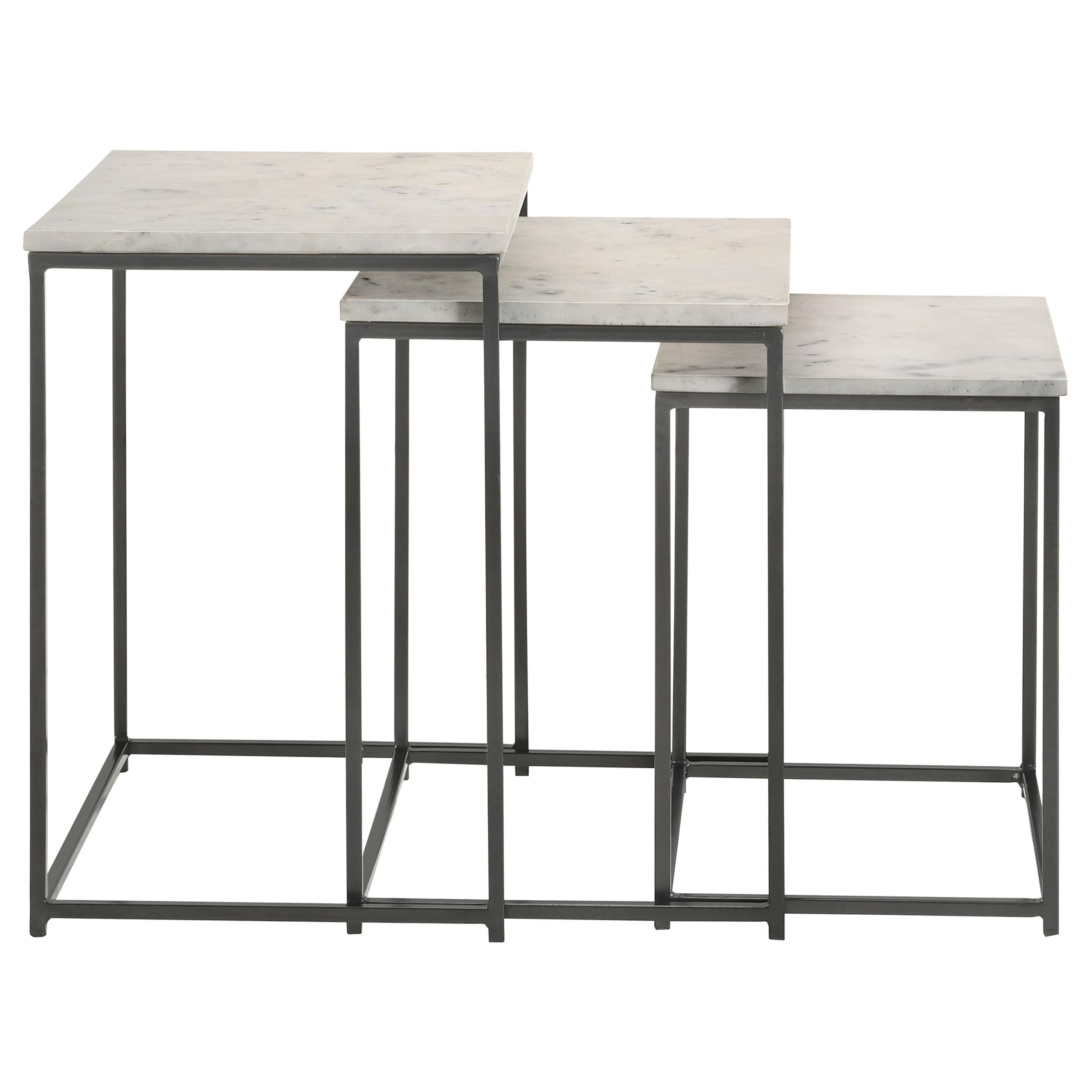  Coaster Furniture Medora 936016 3-piece Marble Top Nesting Table Set - White IMAGE 7