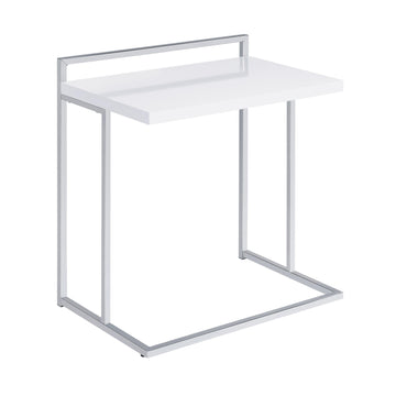  Coaster Furniture Dani 936118 Rectangular C-Shaped Sofa Side Table - White High Gloss IMAGE 1