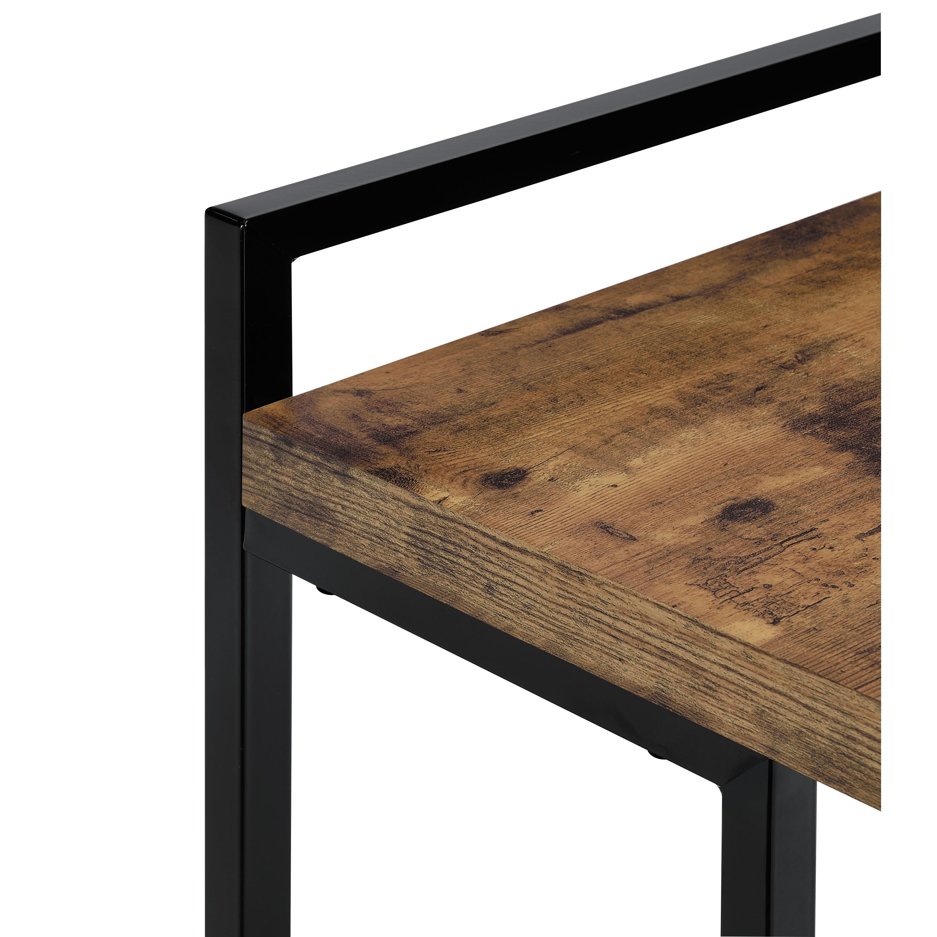  Coaster Furniture Dani 936122 Rectangular C-Shaped Sofa Side Table - Rustic Nutmeg IMAGE 4