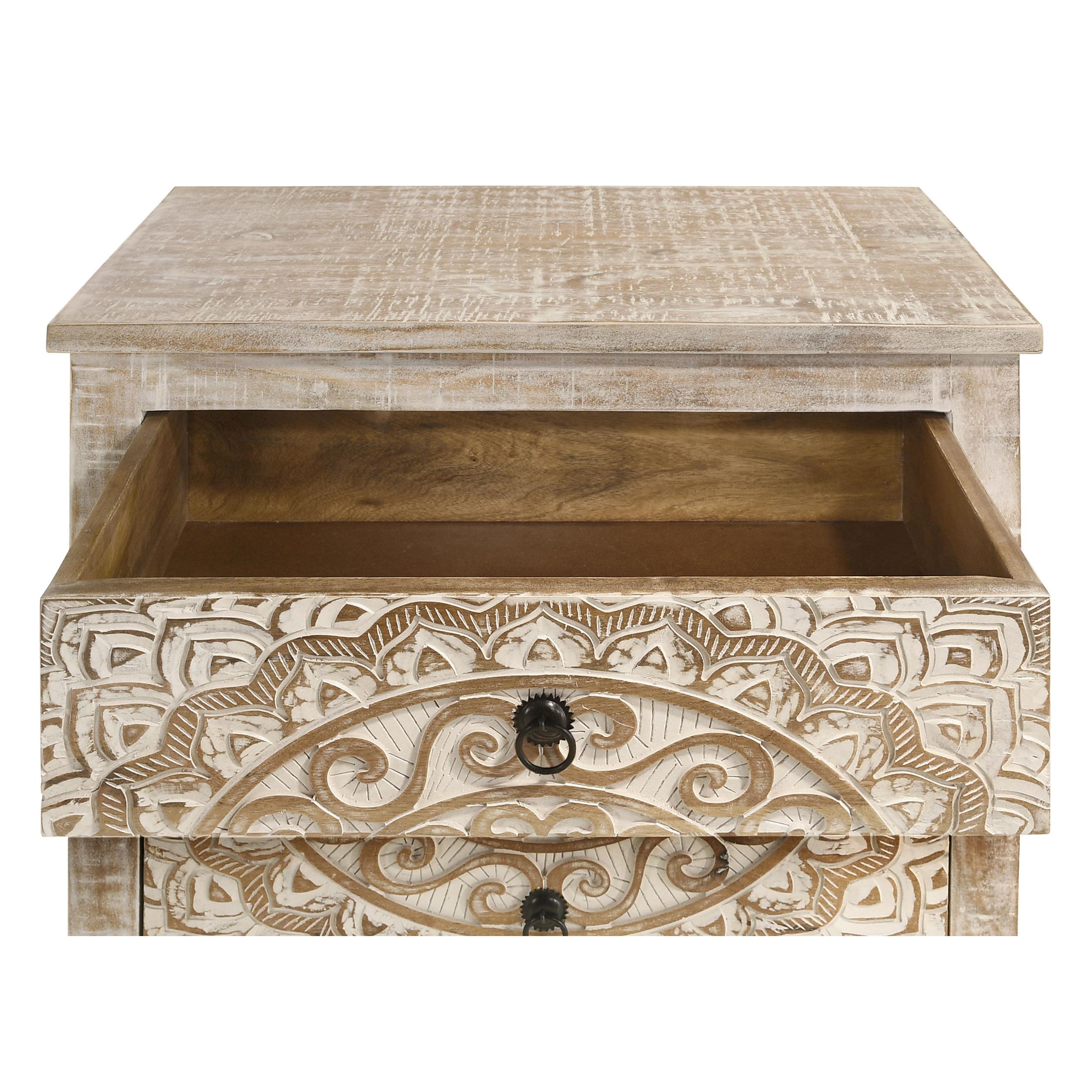  Coaster Furniture Mariska 950390 3-Drawer Wood Mandala Cabinet - Distressed White IMAGE 11