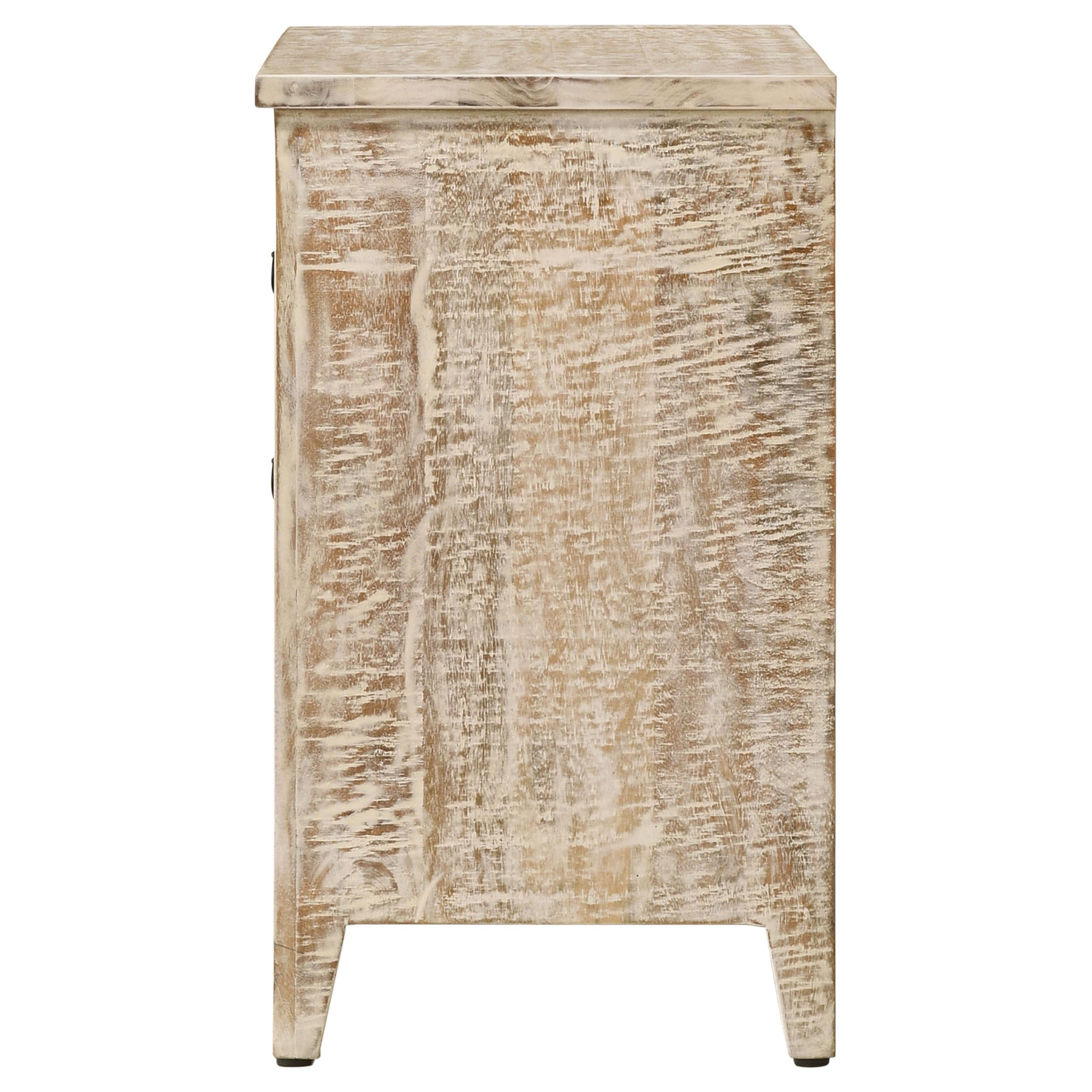  Coaster Furniture Mariska 950390 3-Drawer Wood Mandala Cabinet - Distressed White IMAGE 5