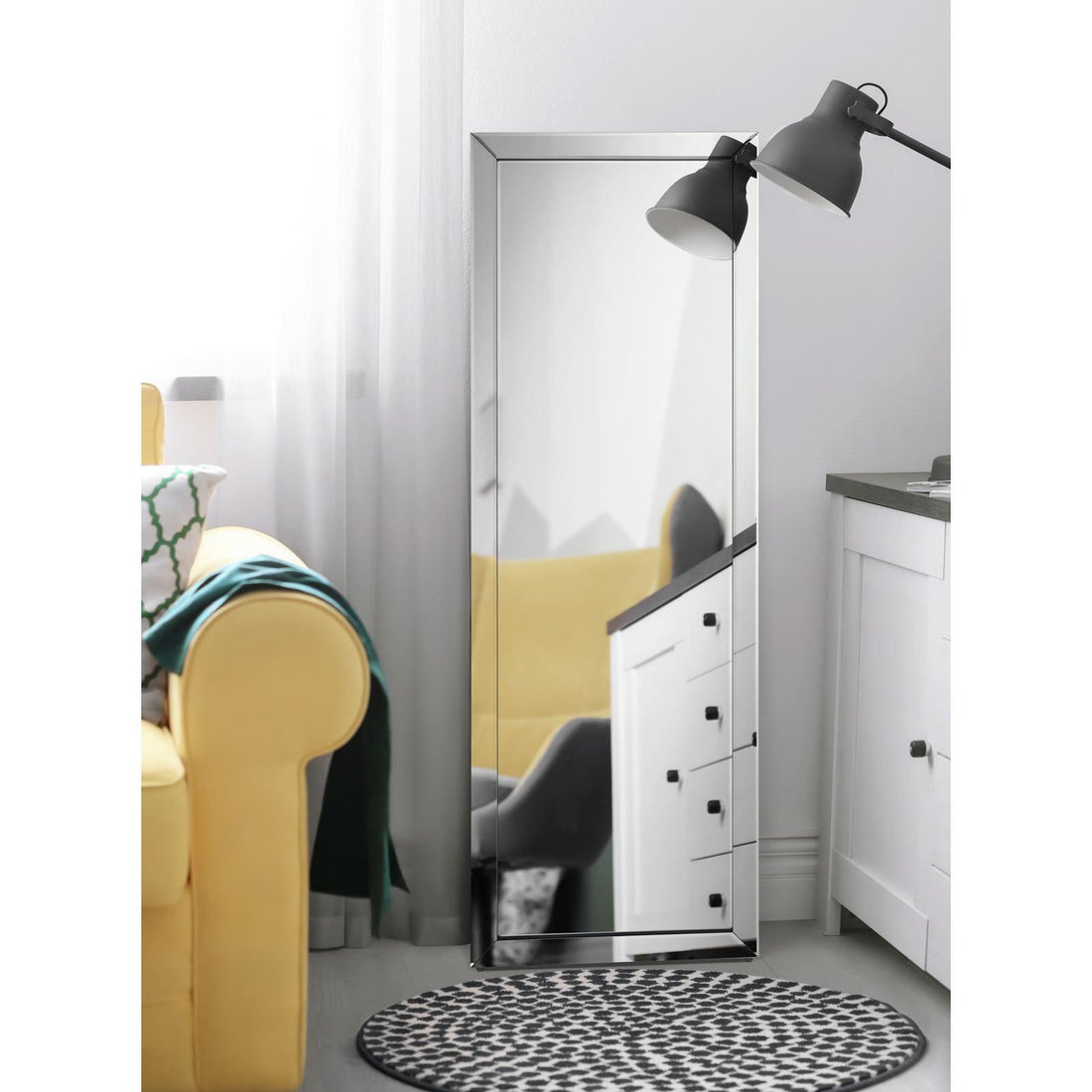  Coaster Furniture Soline 961633 22 x 61 Inch Framed Standing Floor Mirror - Silver IMAGE 1