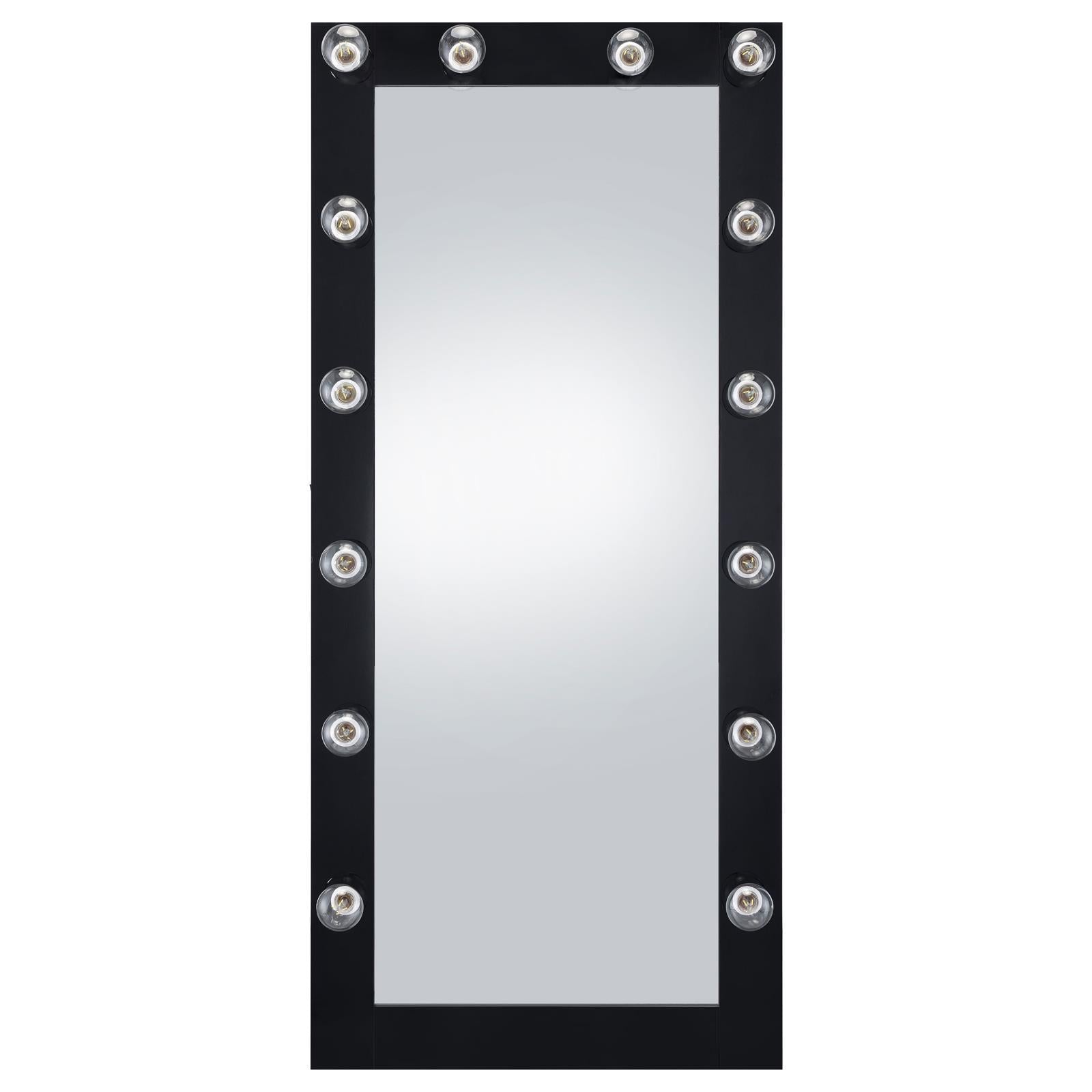  Coaster Furniture Zayan 969557 32 x 71 Inch Floor Mirror LED Lighting - Black Gloss IMAGE 4