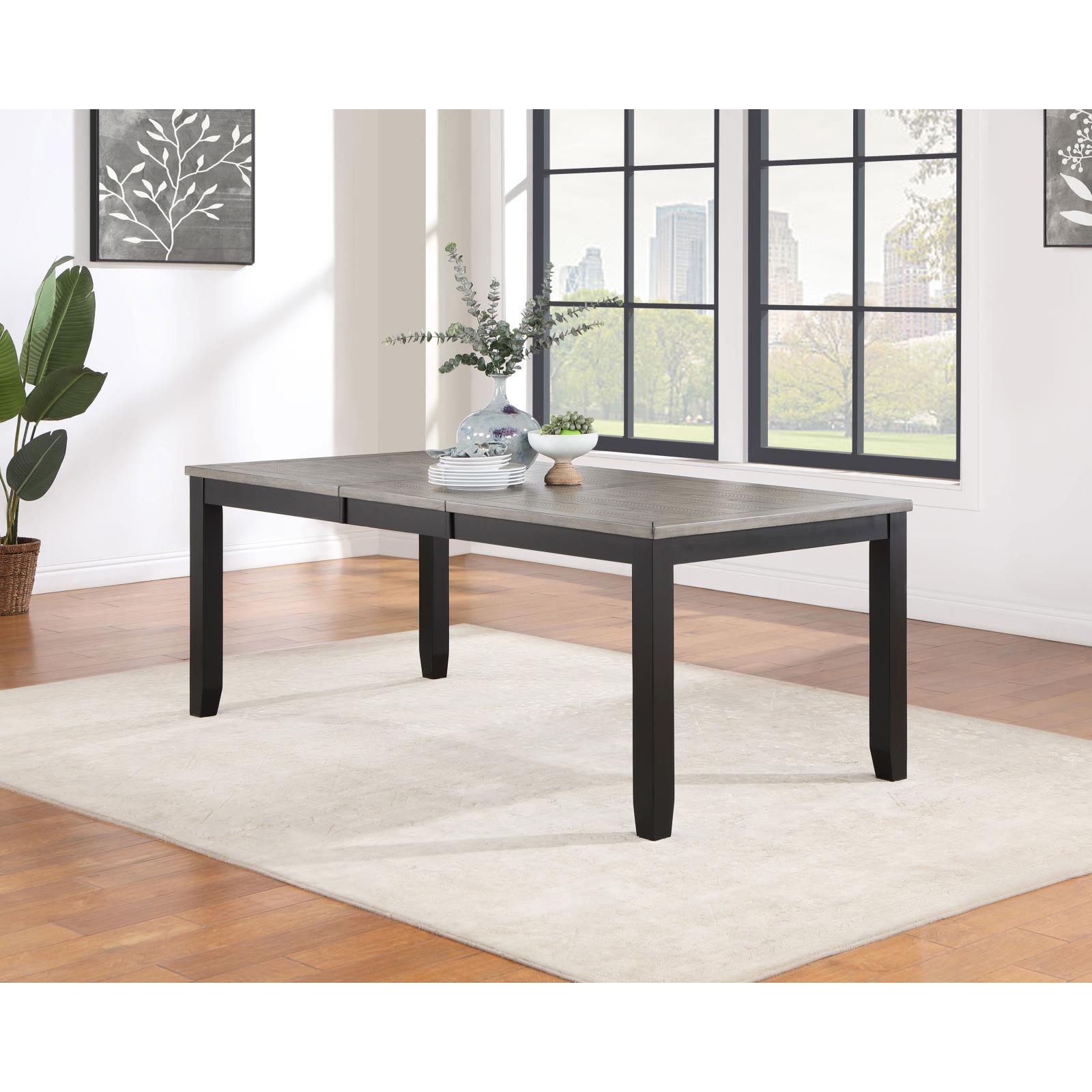  Coaster Furniture Elodie 121221 Rectangular 78-inch Extension Leaf Dining Table - Black IMAGE 2