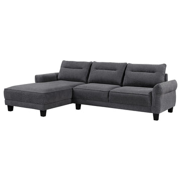  Coaster Furniture Caspian 509540 Upholstered Curved Arm Chaise Sectional Sofa - Grey IMAGE 1