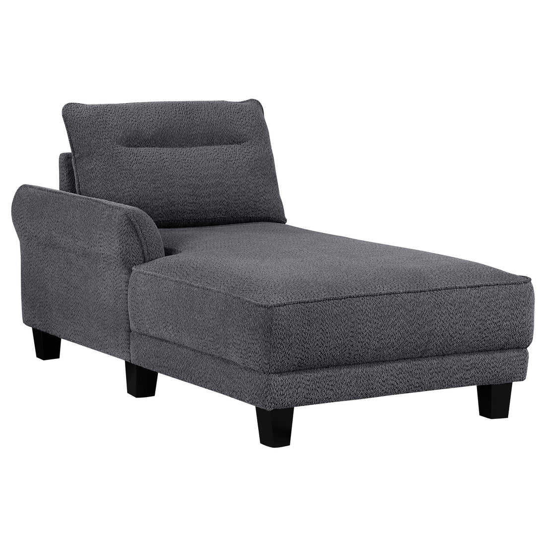  Coaster Furniture Caspian 509540 Upholstered Curved Arm Chaise Sectional Sofa - Grey IMAGE 1