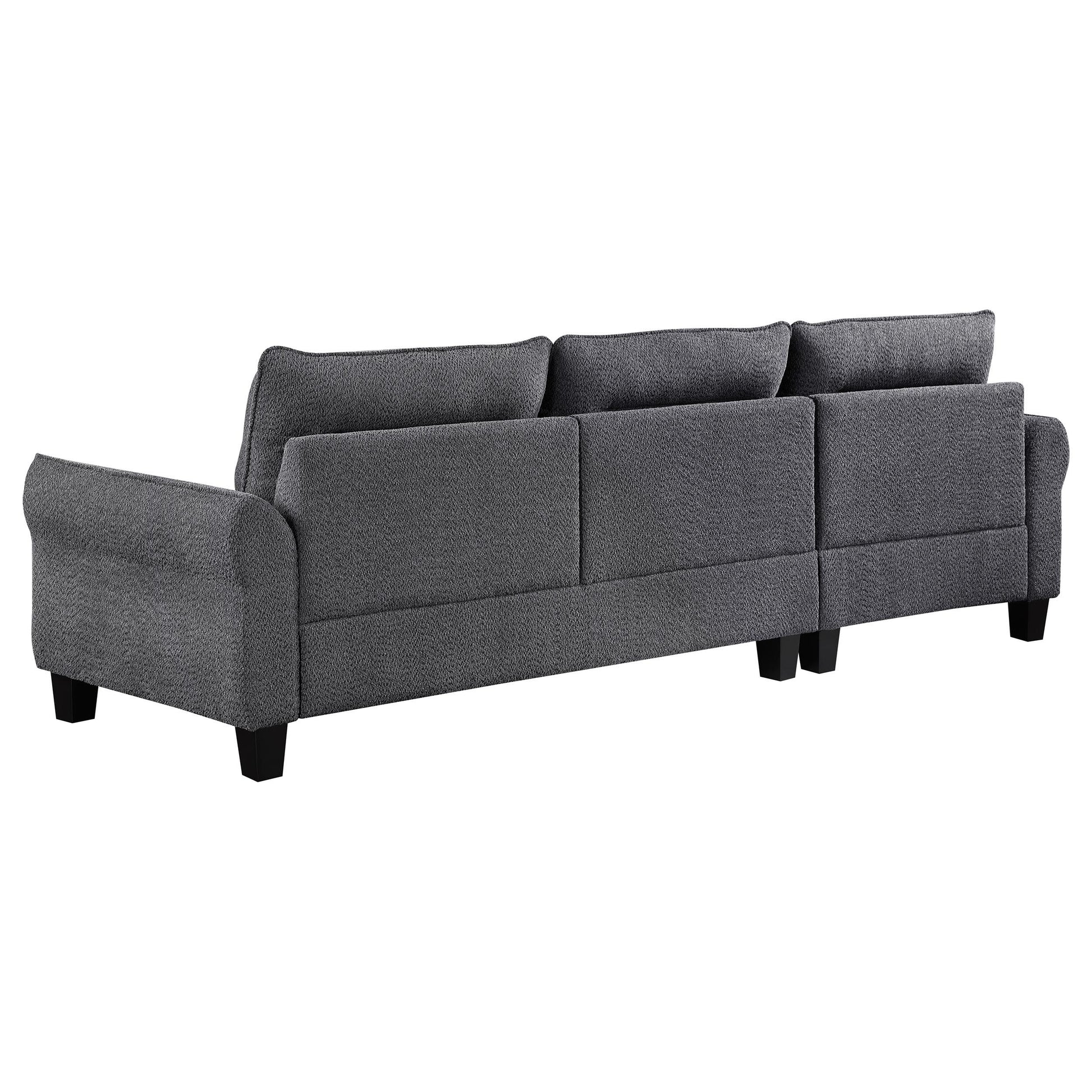  Coaster Furniture Caspian 509540 Upholstered Curved Arm Chaise Sectional Sofa - Grey IMAGE 7