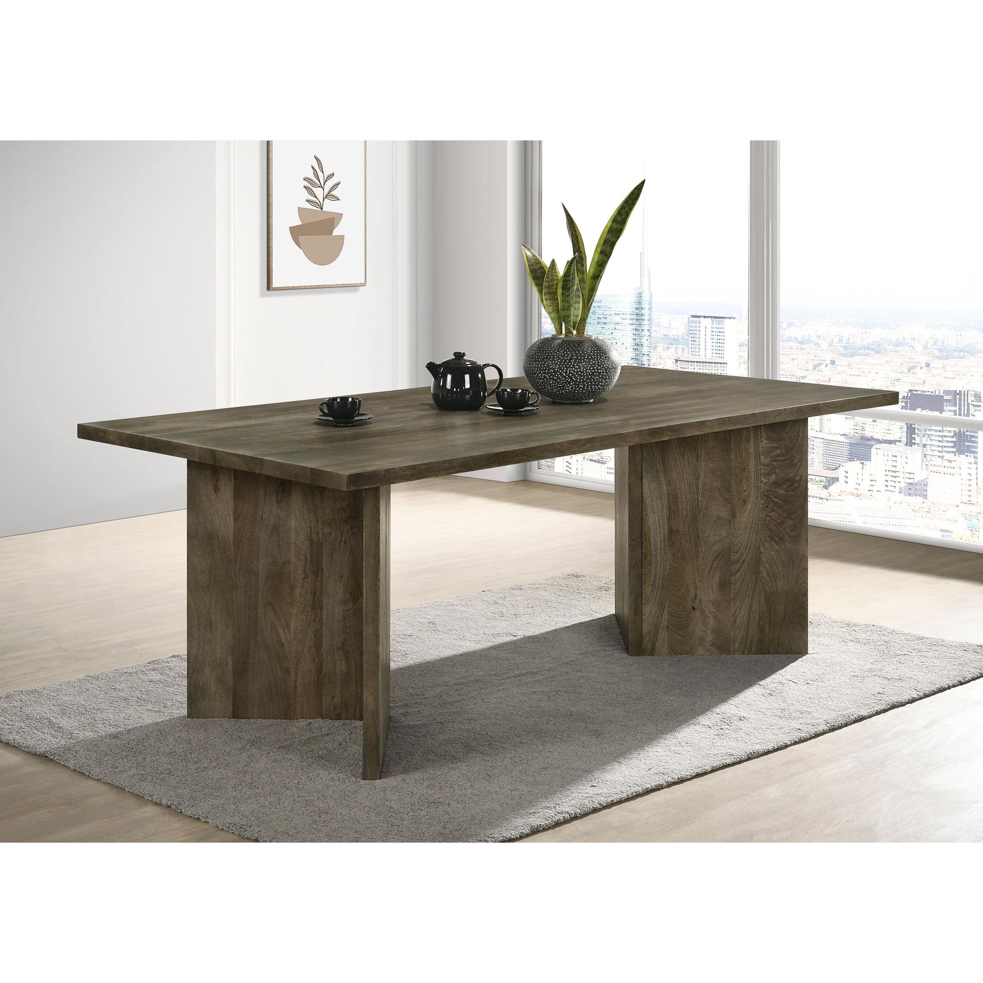 Coaster Furniture Tyler 130511 80-inch Solid Wood Dining Table - Mango Brown IMAGE 6