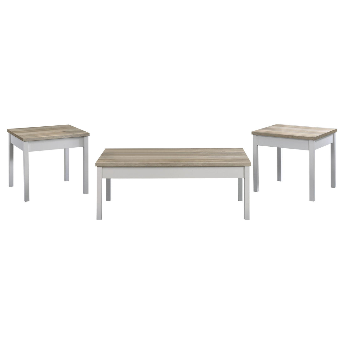  Coaster Furniture Stacie 709950 3-piece Coffee Table Set - Distressed Pine and White IMAGE 1