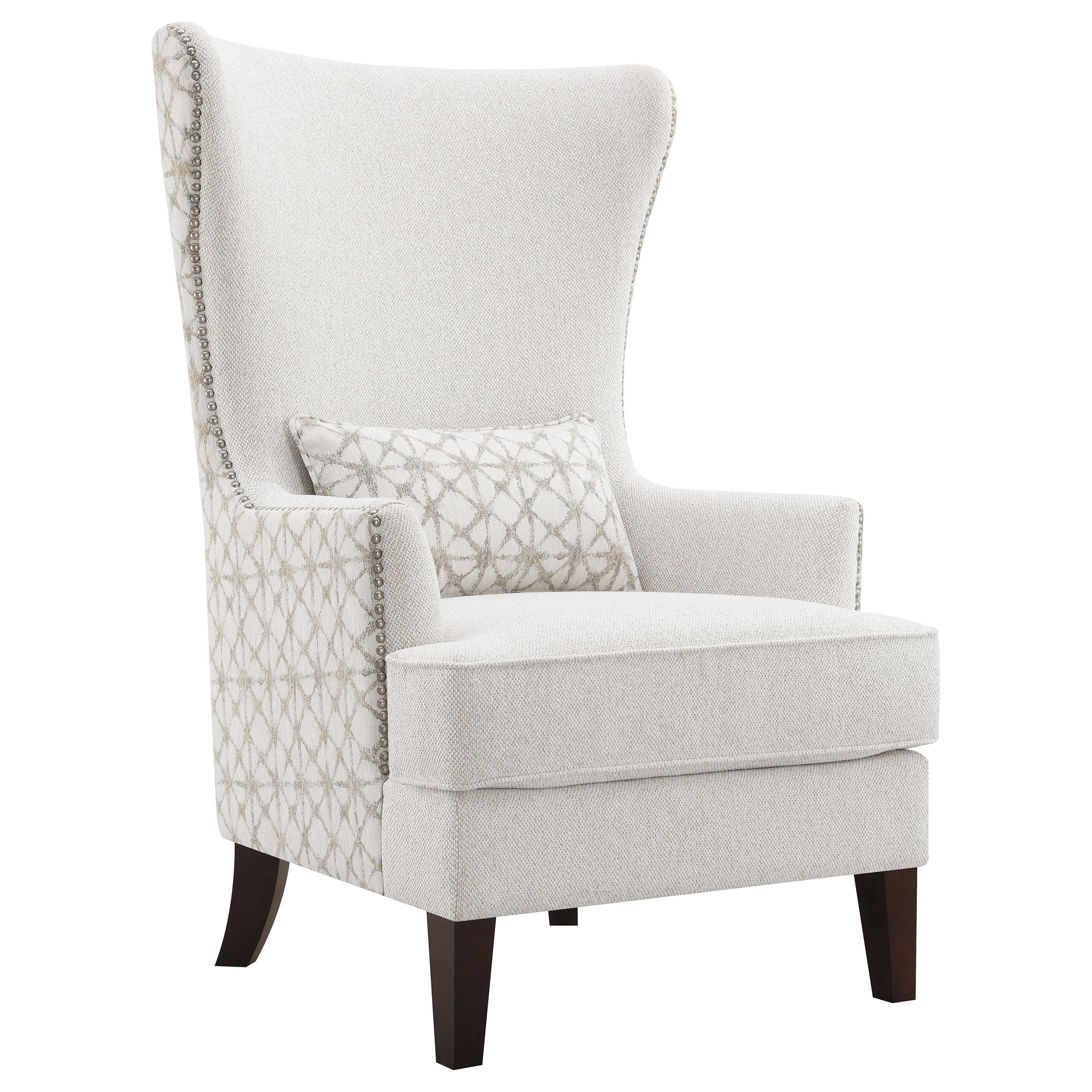  Coaster Furniture Pippin 904066 Upholstered High Wingback Accent Chair - Latte IMAGE 1