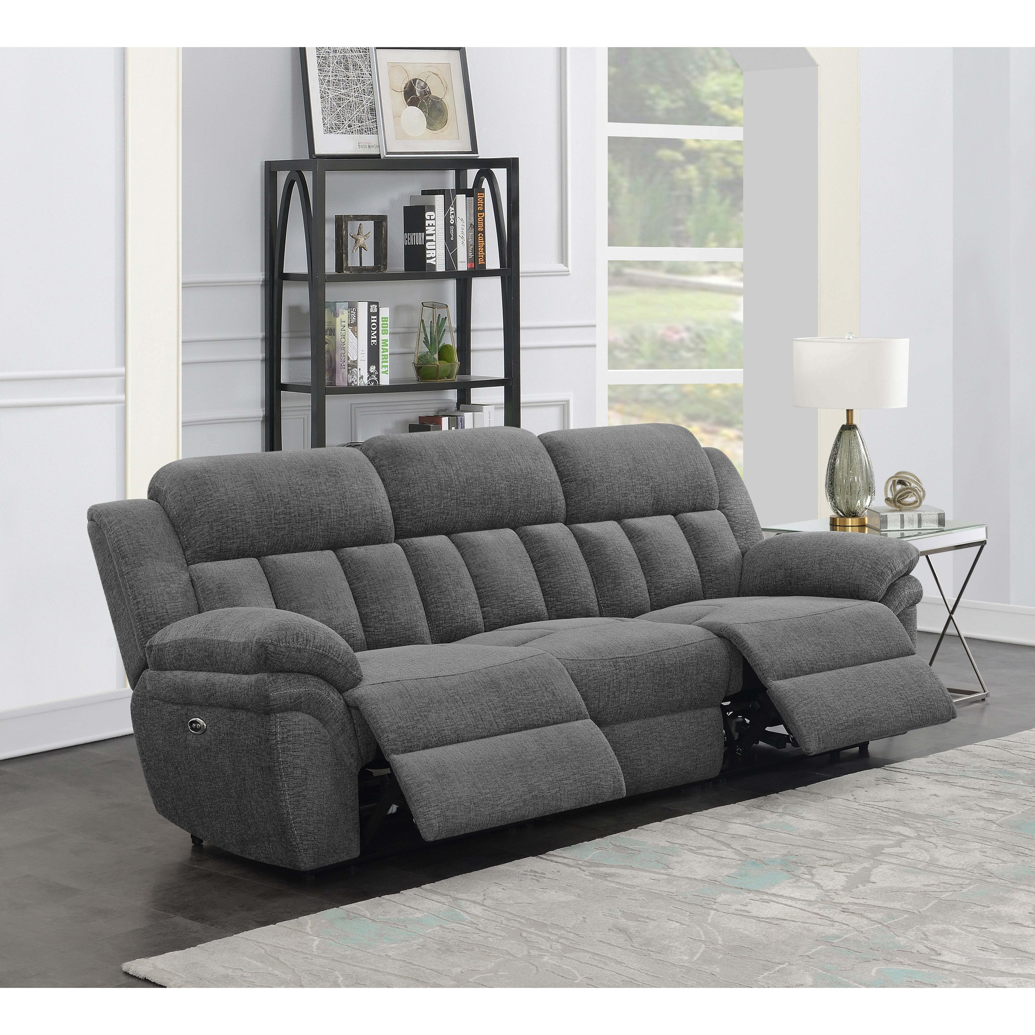  Coaster Furniture Bahrain 609541P Upholstered Power Sofa - Charcoal IMAGE 2
