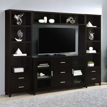  Coaster Furniture Lewes 700881-S4 4 pc Entertainment Center - Cappuccino IMAGE 1