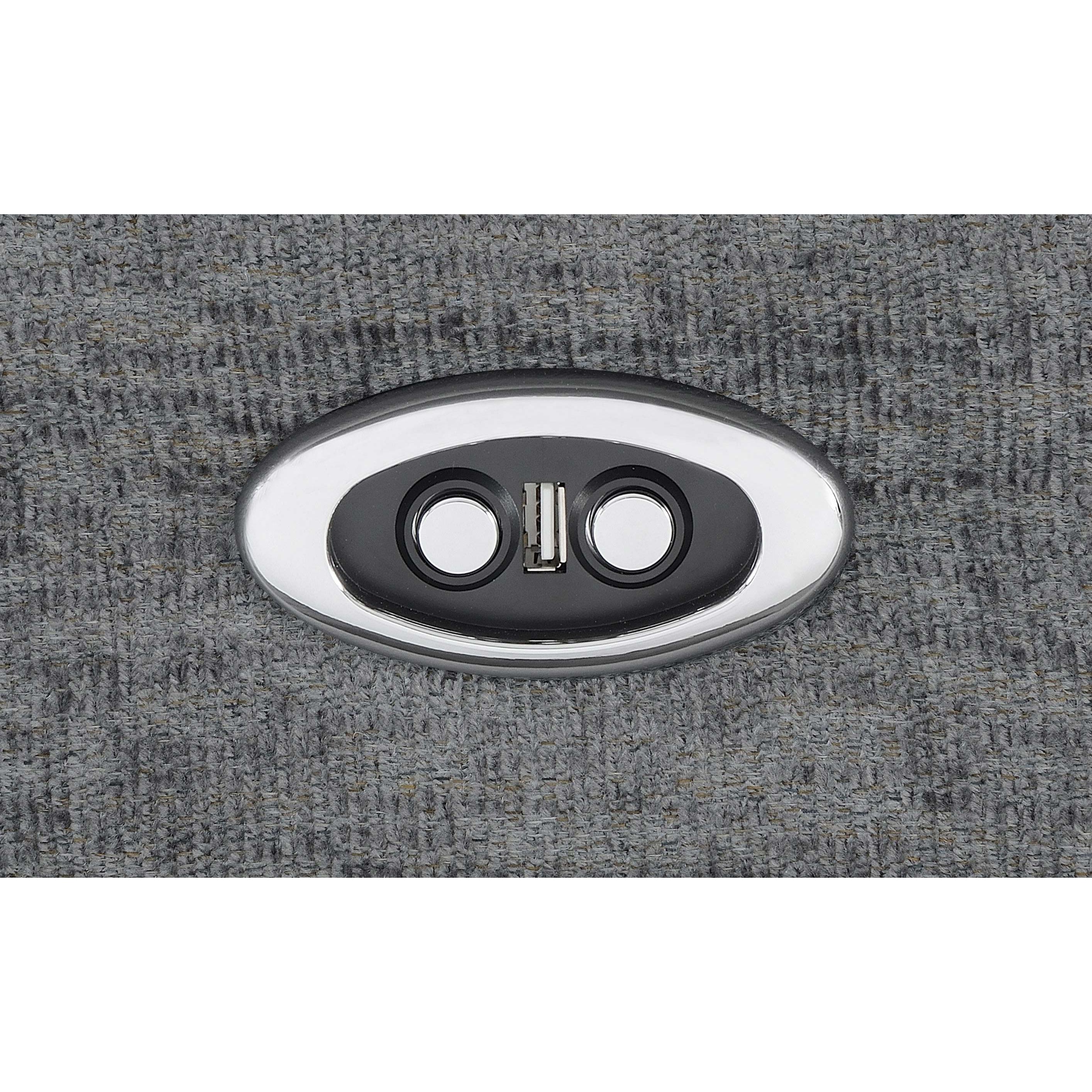  Coaster Furniture Bahrain 609542P Upholstered Power Loveseat - Charcoal IMAGE 8