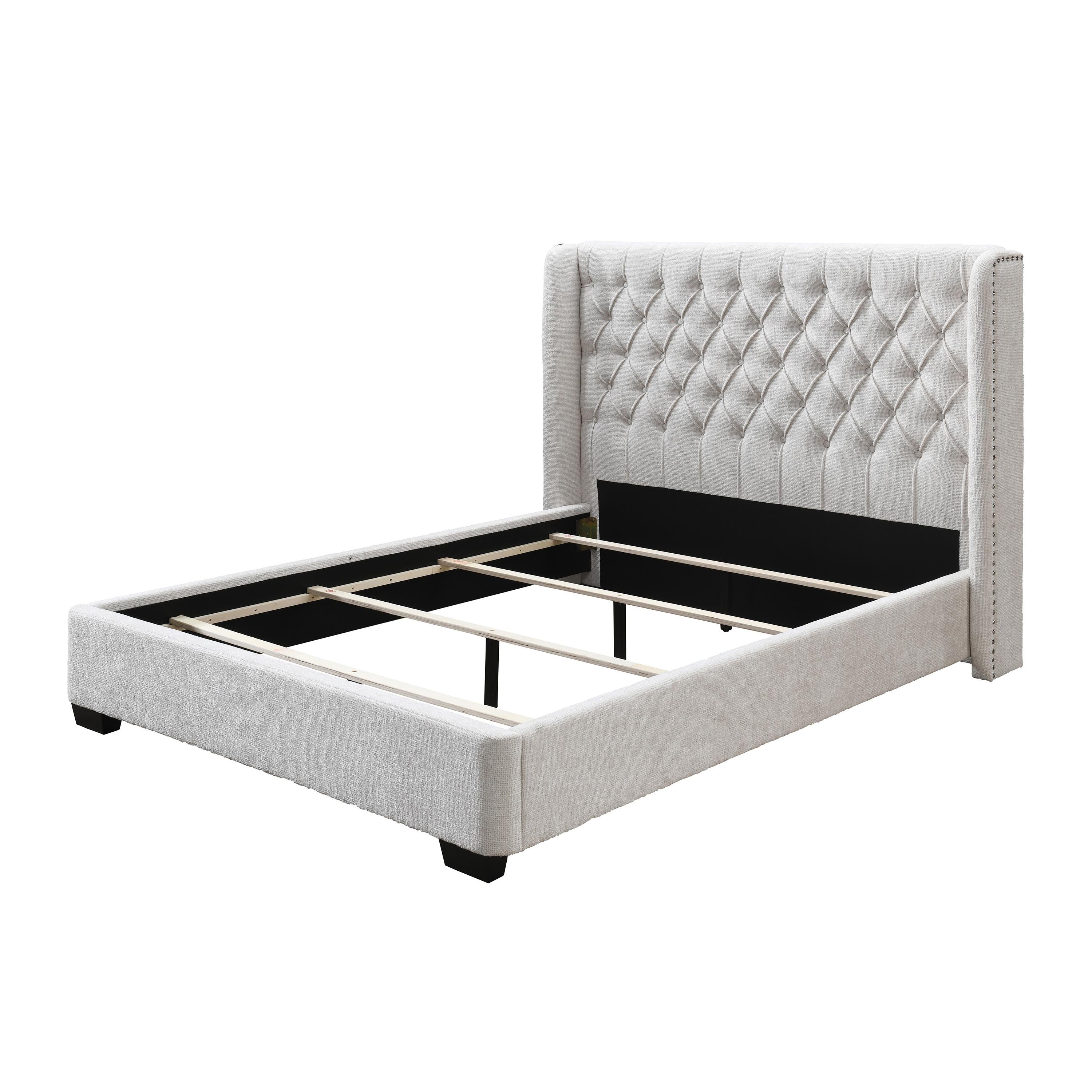  Size_King --  Crown Mark Daphne Upholstered Panel Bed IMAGE 3