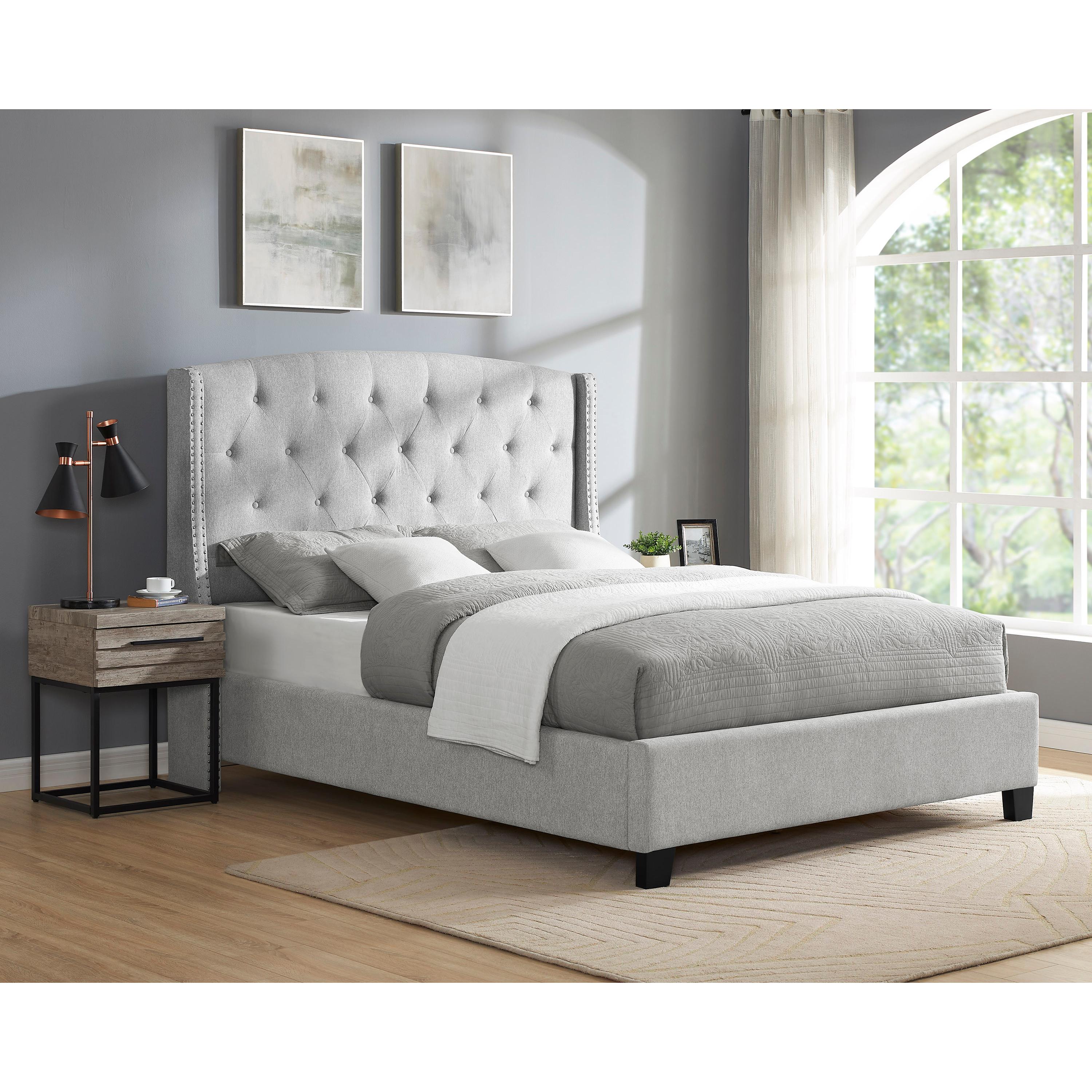 Size_King  -- Crown Mark Eva Upholstered Platform Bed IMAGE 2