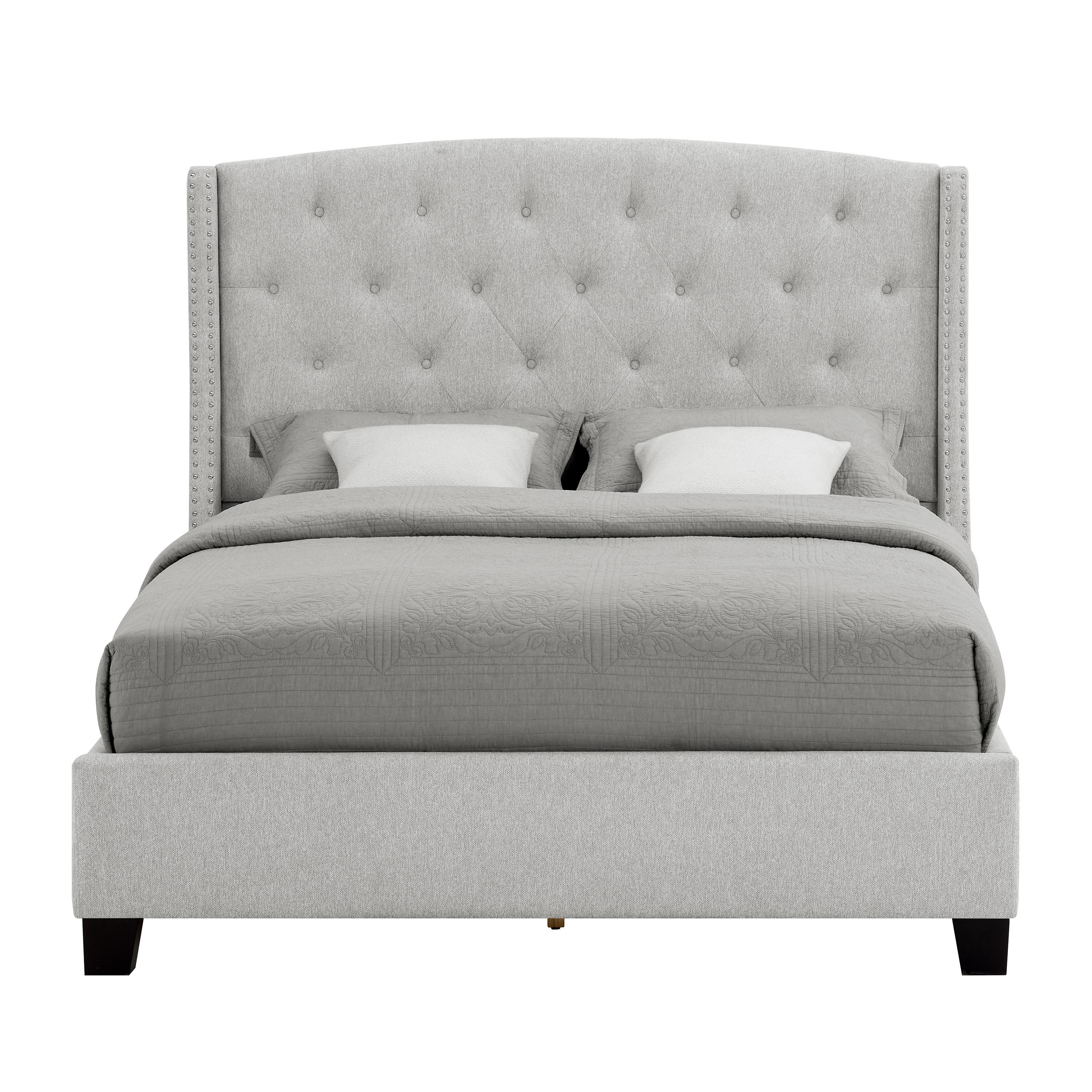  Size_Queen  -- Eva 5111DV-Q Queen Platform Bed - Dove Grey IMAGE 4