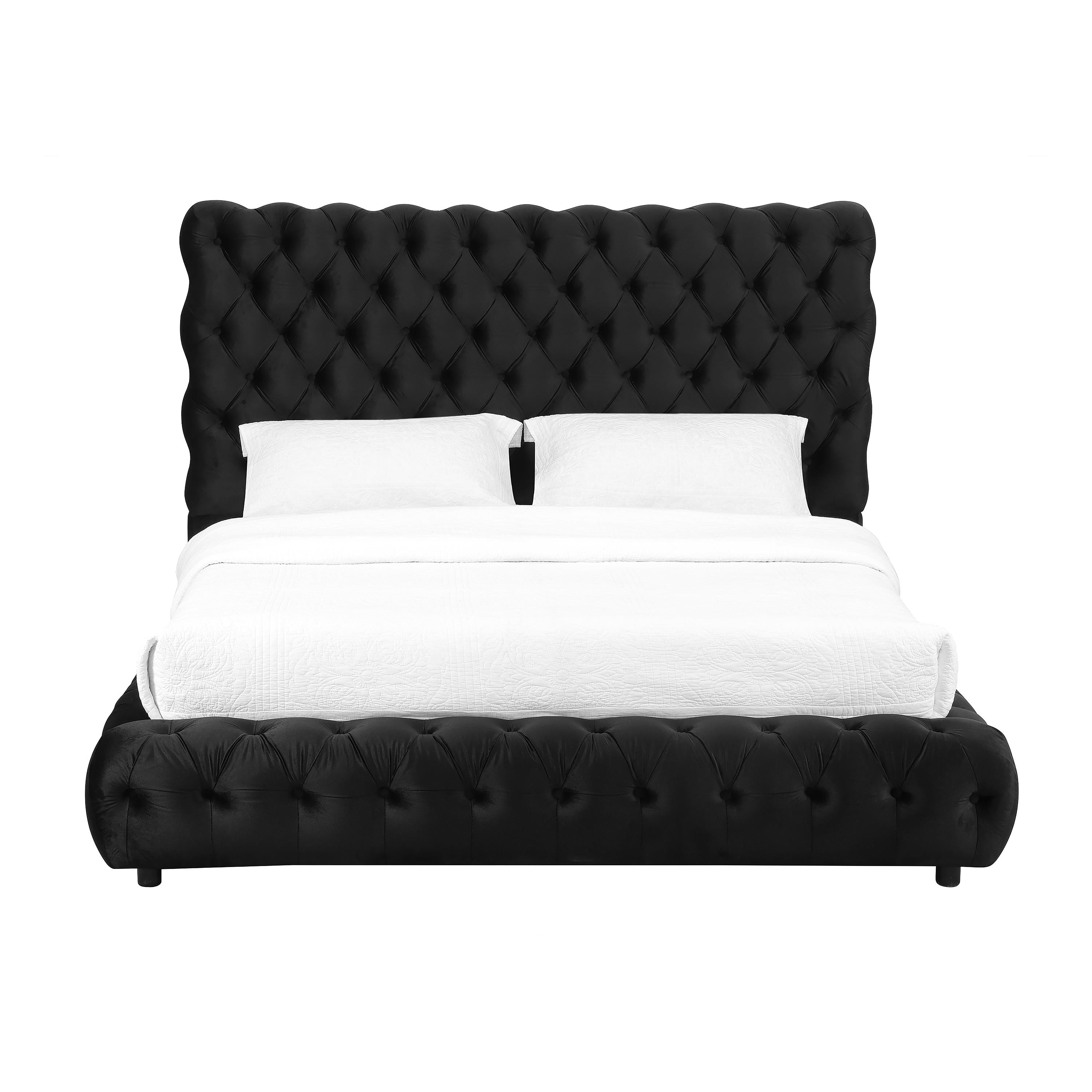  Size_Queen  -- Flory 5112BK-Q Queen Bed - Black IMAGE 1