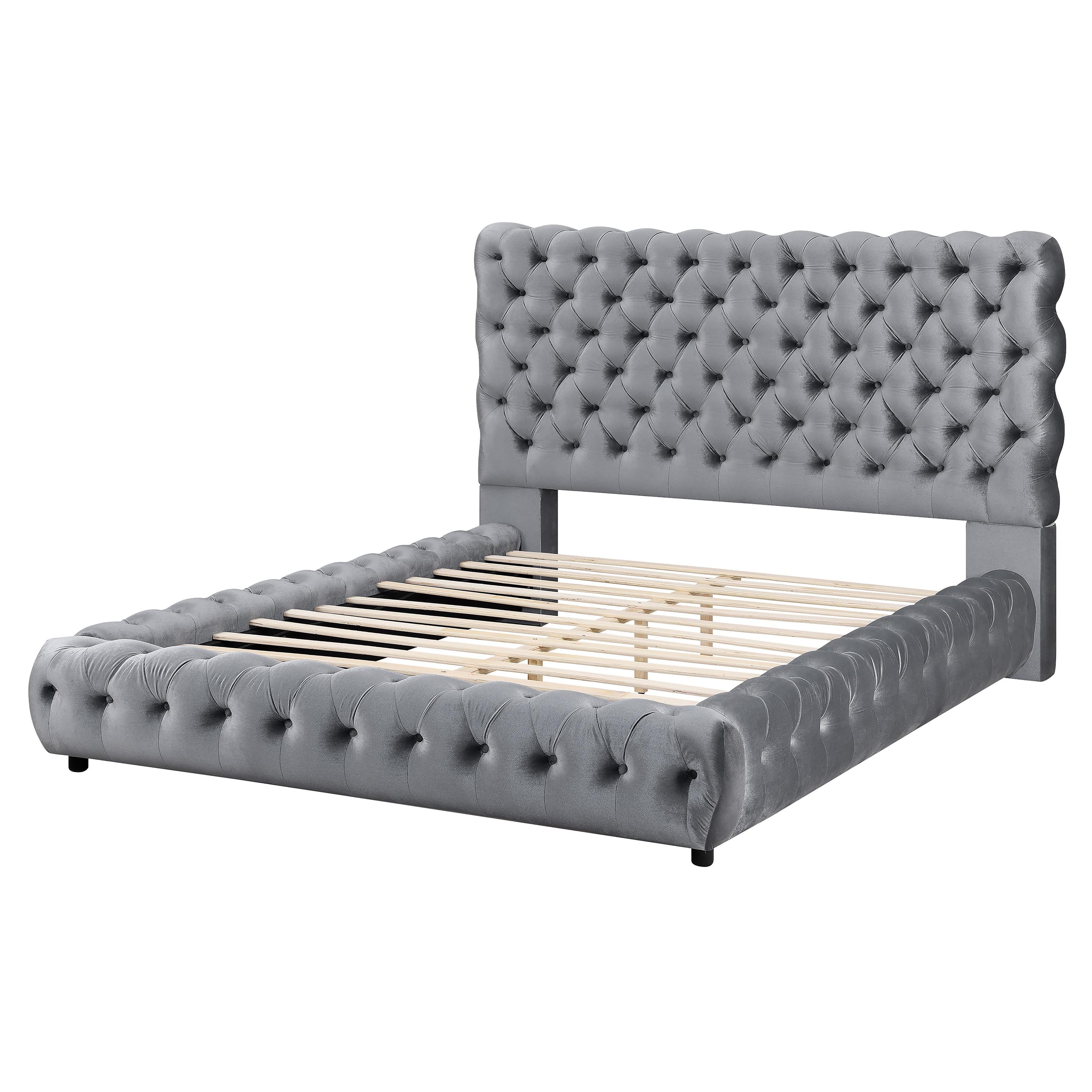  Size_King  -- Crown Mark Flory Upholstered Platform Bed IMAGE 3