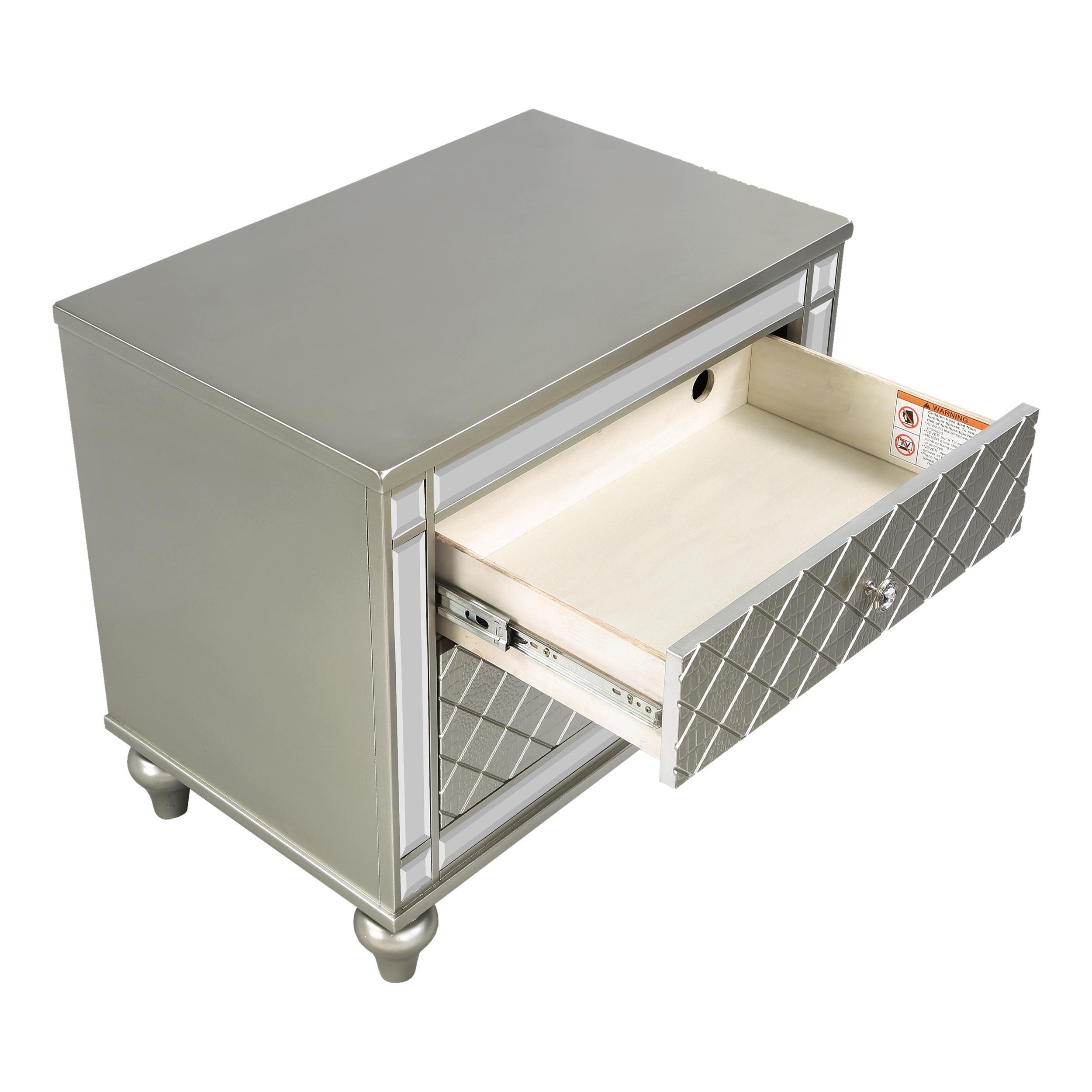  Crown Mark Cristian B1680-2N 2-Drawer Nightstand - Champagne IMAGE 3